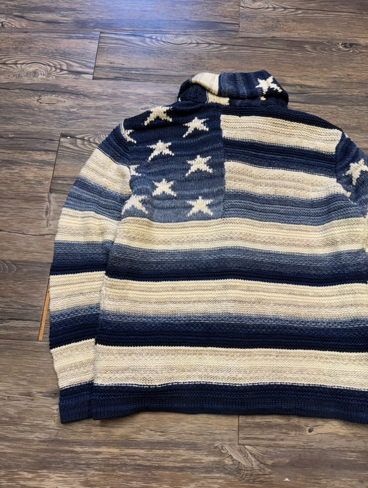 POLO RALPH LAUREN DENIM & SUPPLY AMERICAN FLAG KNIT CARDIGAN (XL)