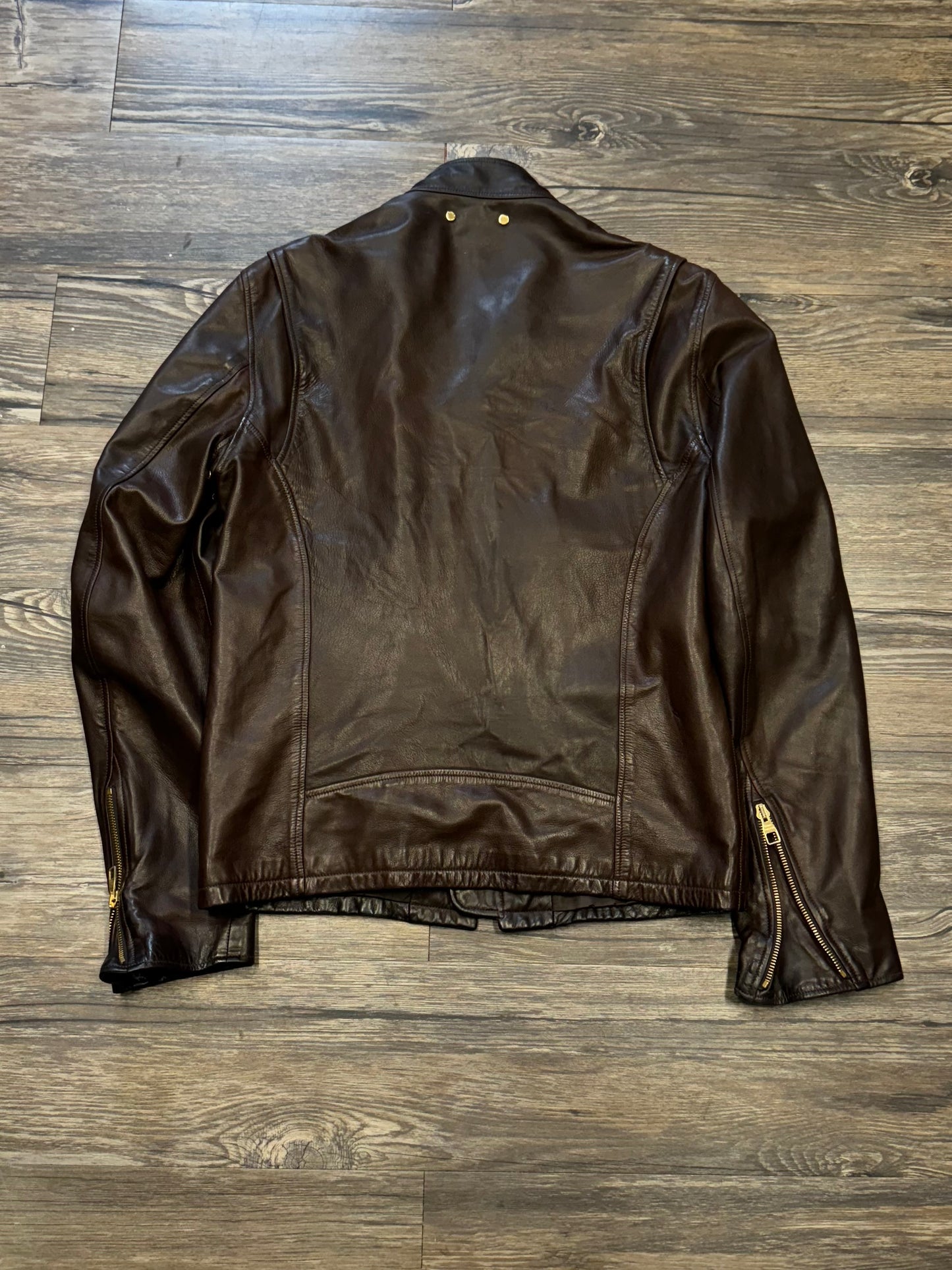 LOUIS VUITTON FITTED LEATHER JACKET (48 M)