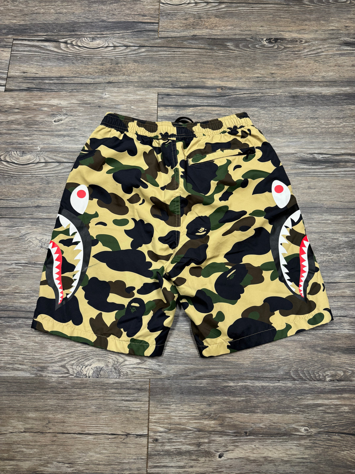 BAPE CLASSIC CAMO MESH SHARK SHORTS (S)