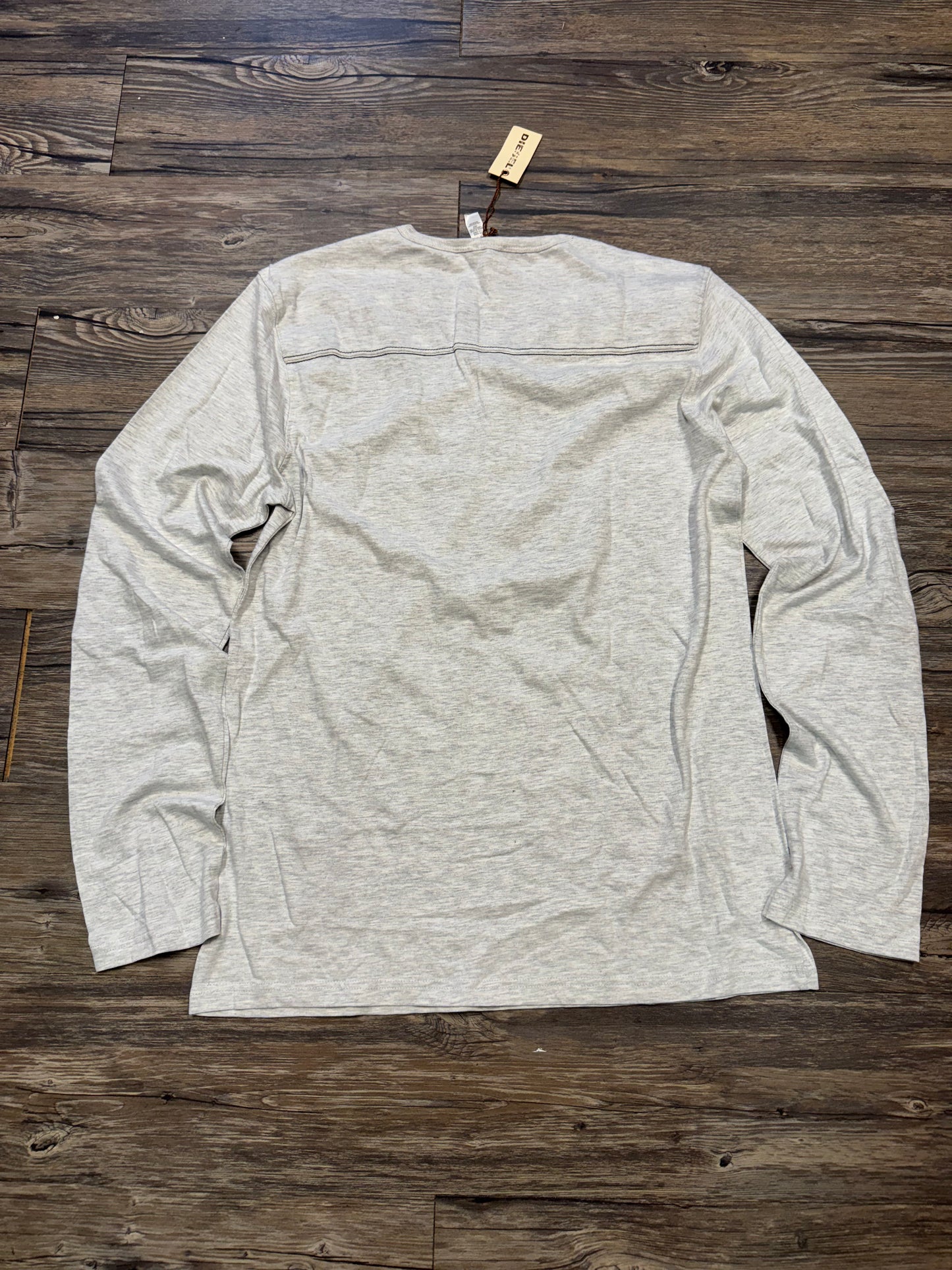 DIESEL SLUB COTTON PLAID HENLEY LONGSLEEVE (M)