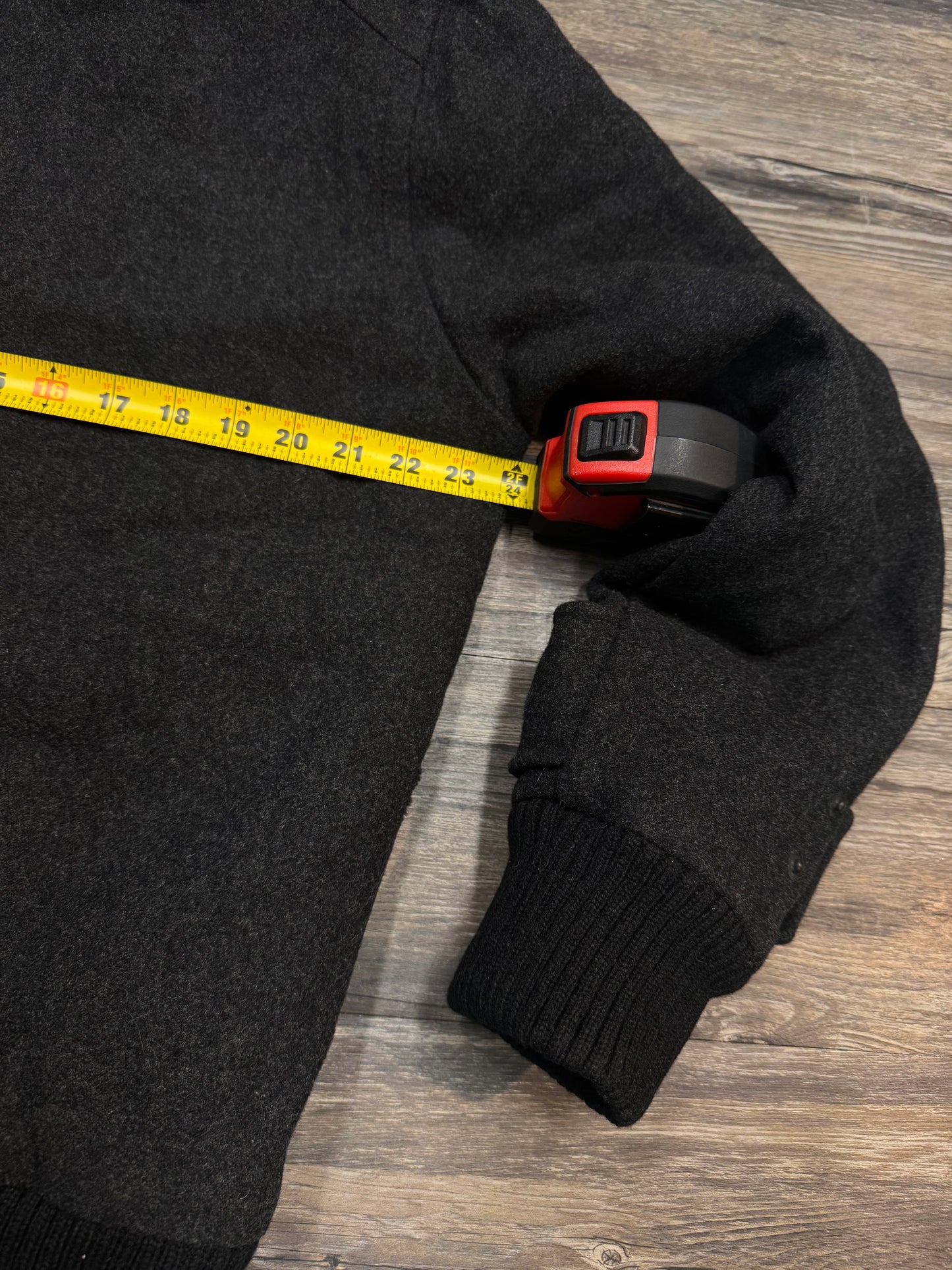 NWT SCHOTT NYC WOOL HOODED BOMBER JACKET (L)