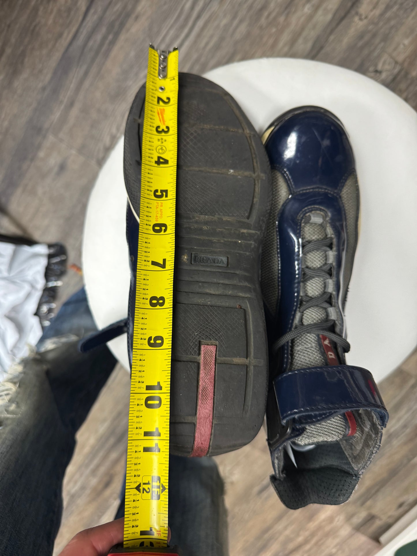 PRADA PATENT LEATHER HITOP CUPS (9-9.5)
