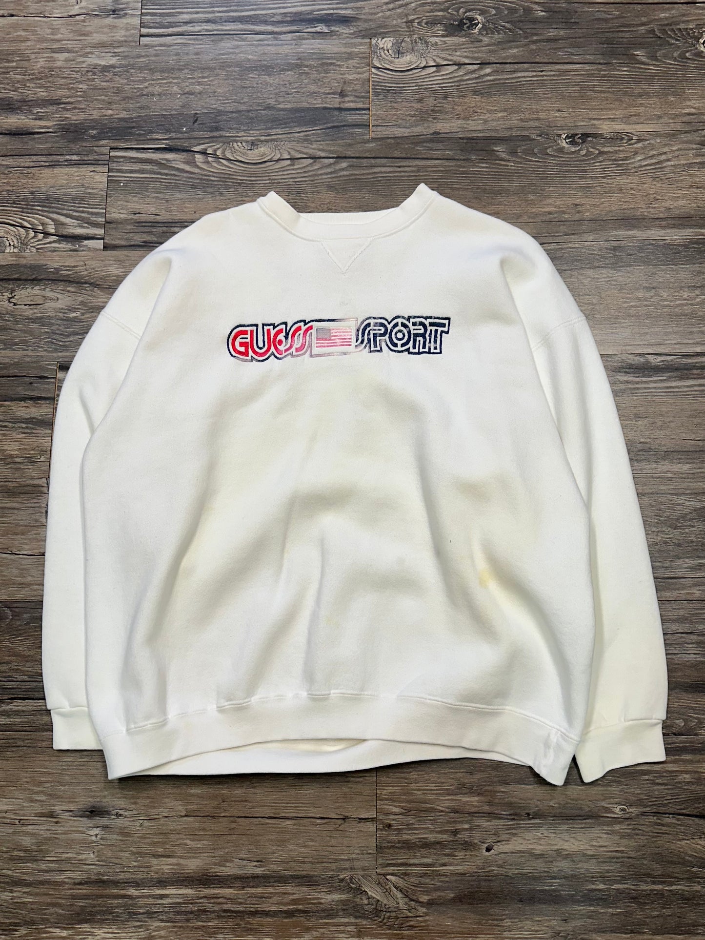 VINTAGE GUESSPORT EMBROIDERED CREWNECK (LARGE)