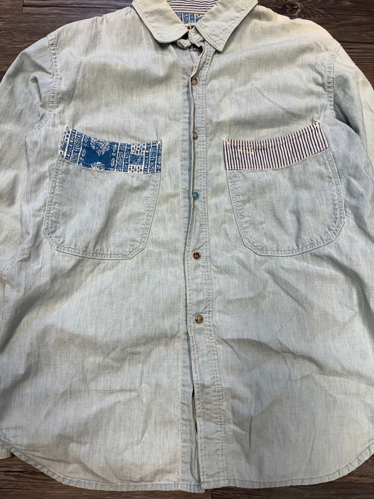 KAPITAL DENIM BUTTON DOWN (M)