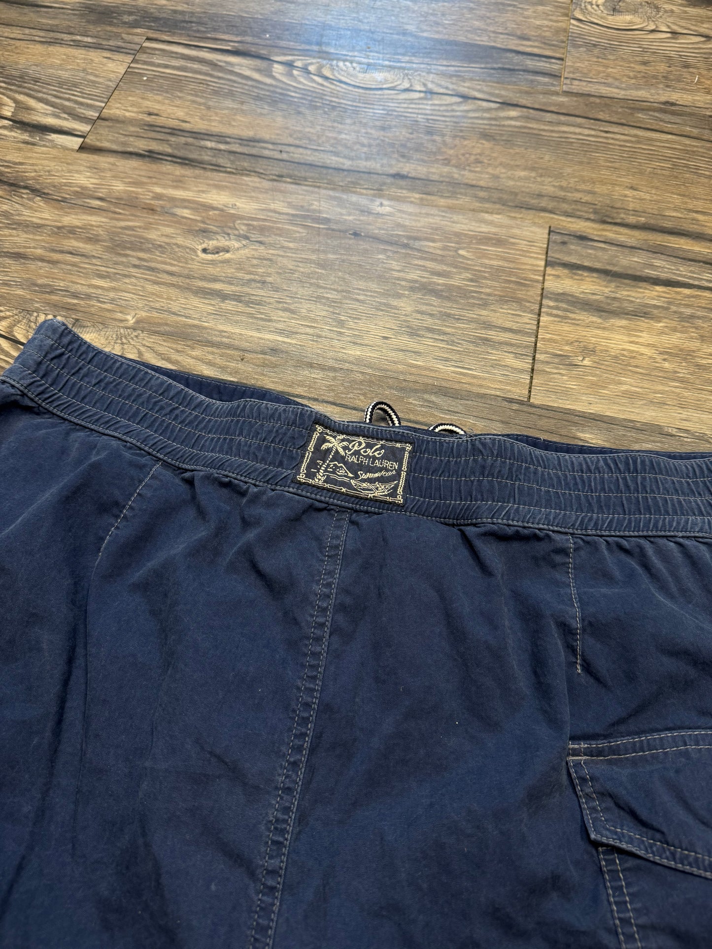 POLO RALPH LAUREN BIG PONY FADED DARK BLUE SWIM TRUNKS (L)