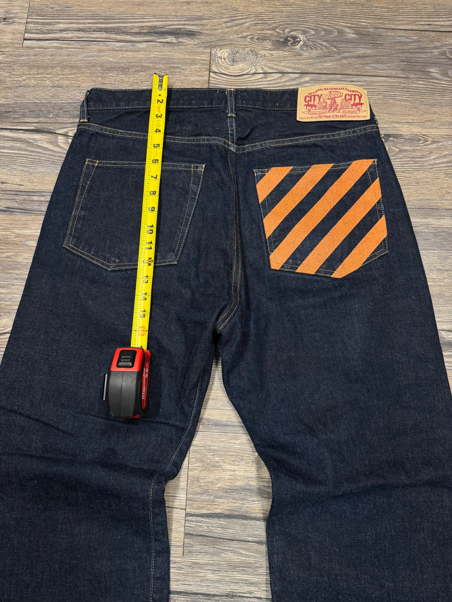 A BATHING APE 2000’s SAD FACE BAGGY JEANS (34)