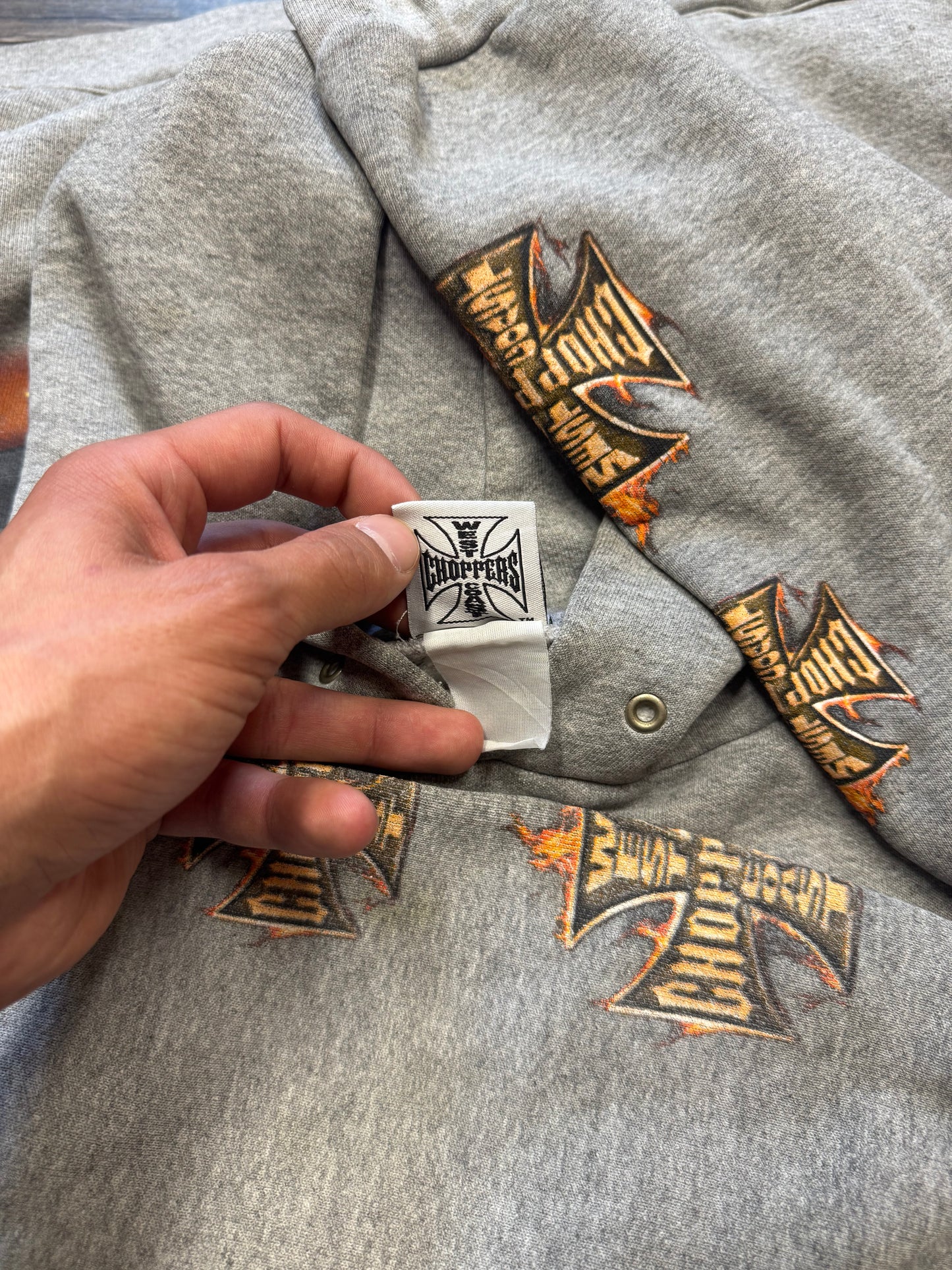 2000’s WEST COAST CHOPPER DISTRESSED HOODED SWEATSHIRT