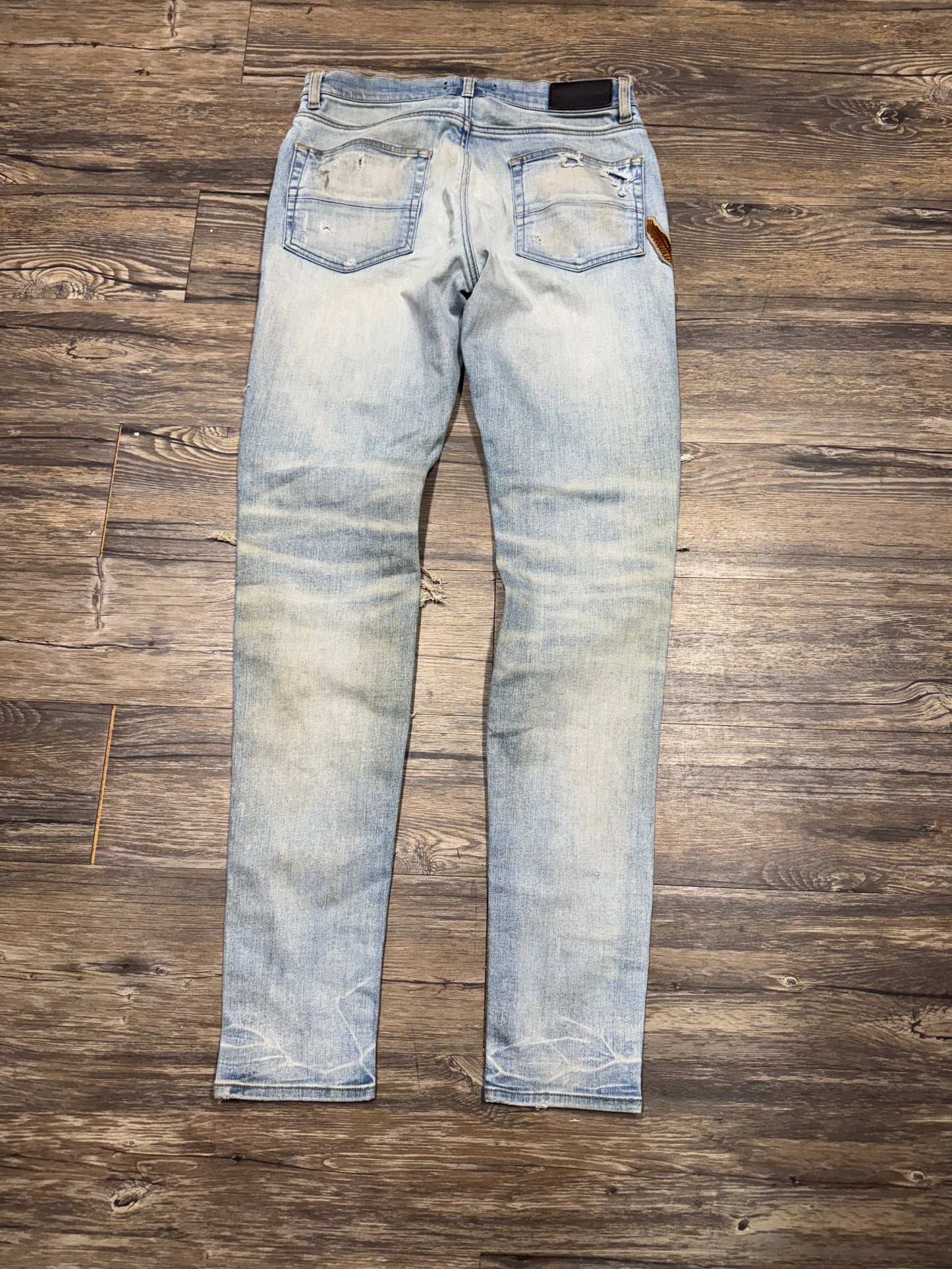 AMIRI MOTORCYCLE PATCH SKINNY JEANS (32)