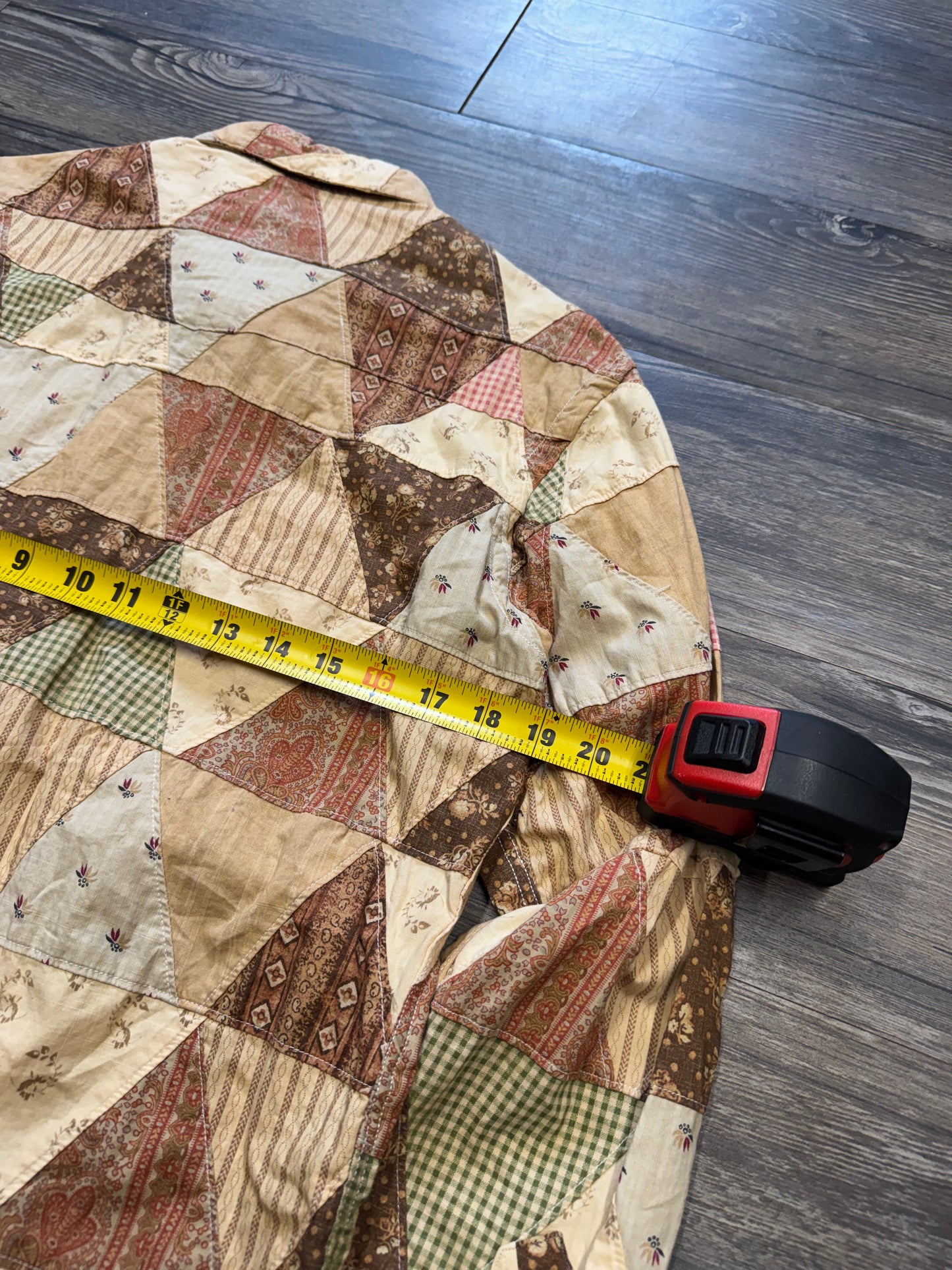 POLO RALPH LAUREN COUNTRY SPORTSMAN QUILT PATCHWORK WESTERN BUTTON UP (S)