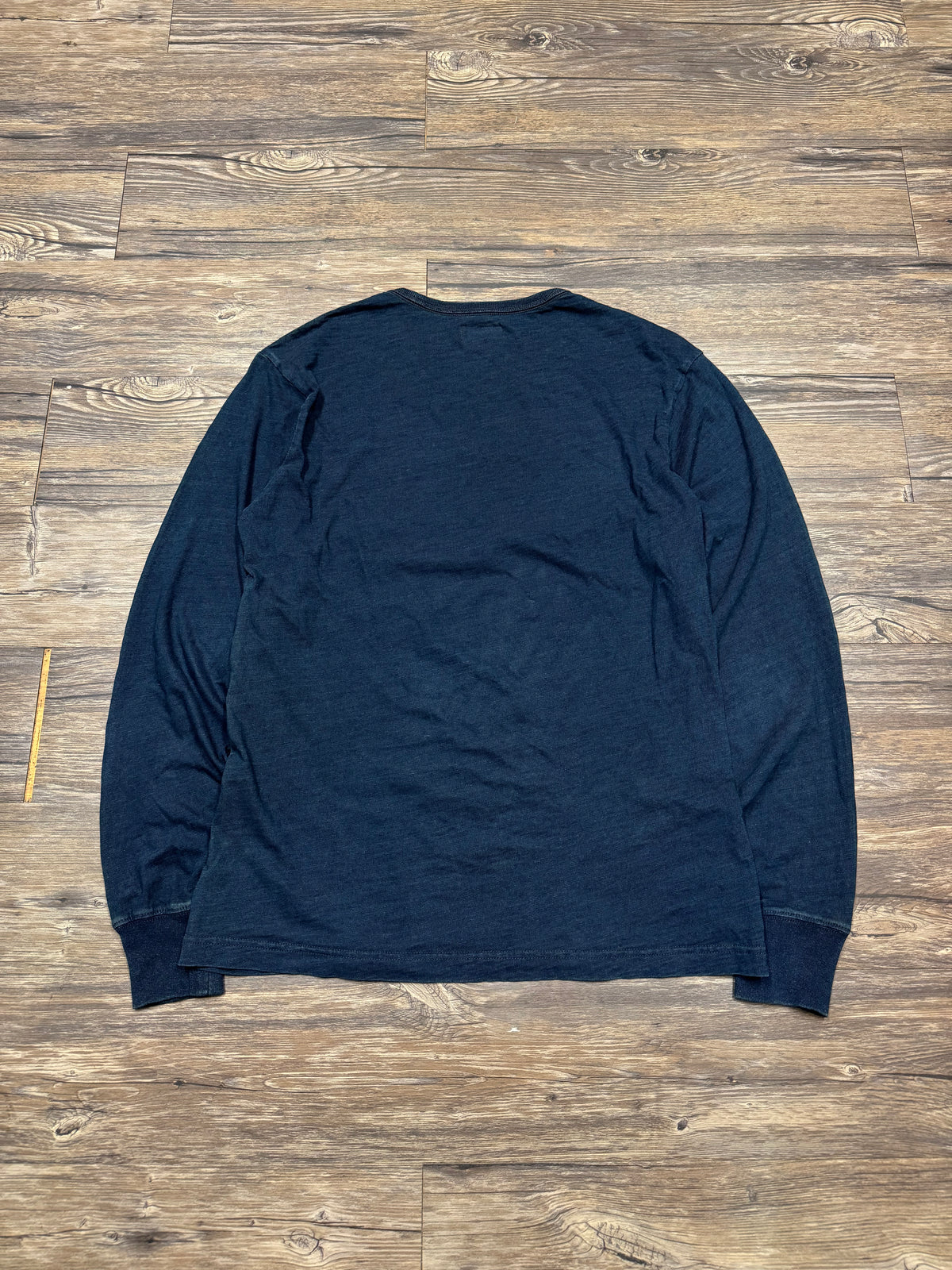 DOUBLE RL FADED BLUE SLUB LONGSLEEVE SHIRT (M)