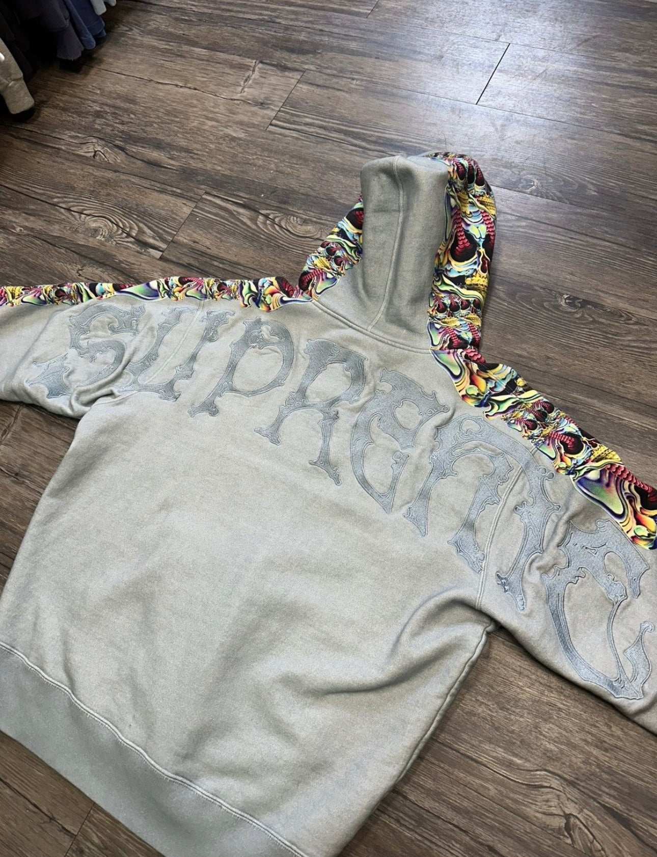SUPREME EMBROIDERED GRAFITTI ZIP UP HOODIE (MEDIUM)