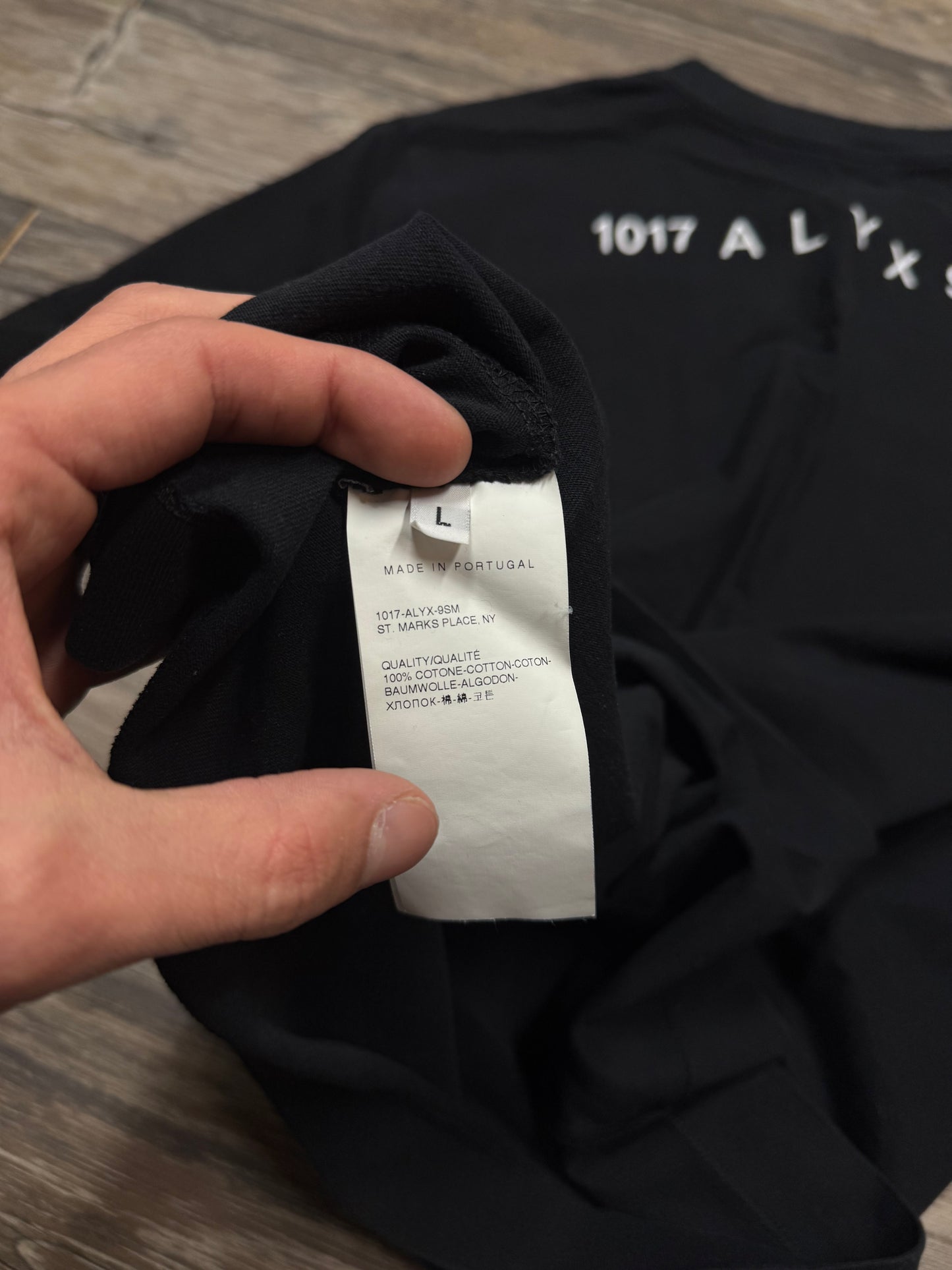 ALYX SHORT SLEEVE BLACK T SHIRT (L)