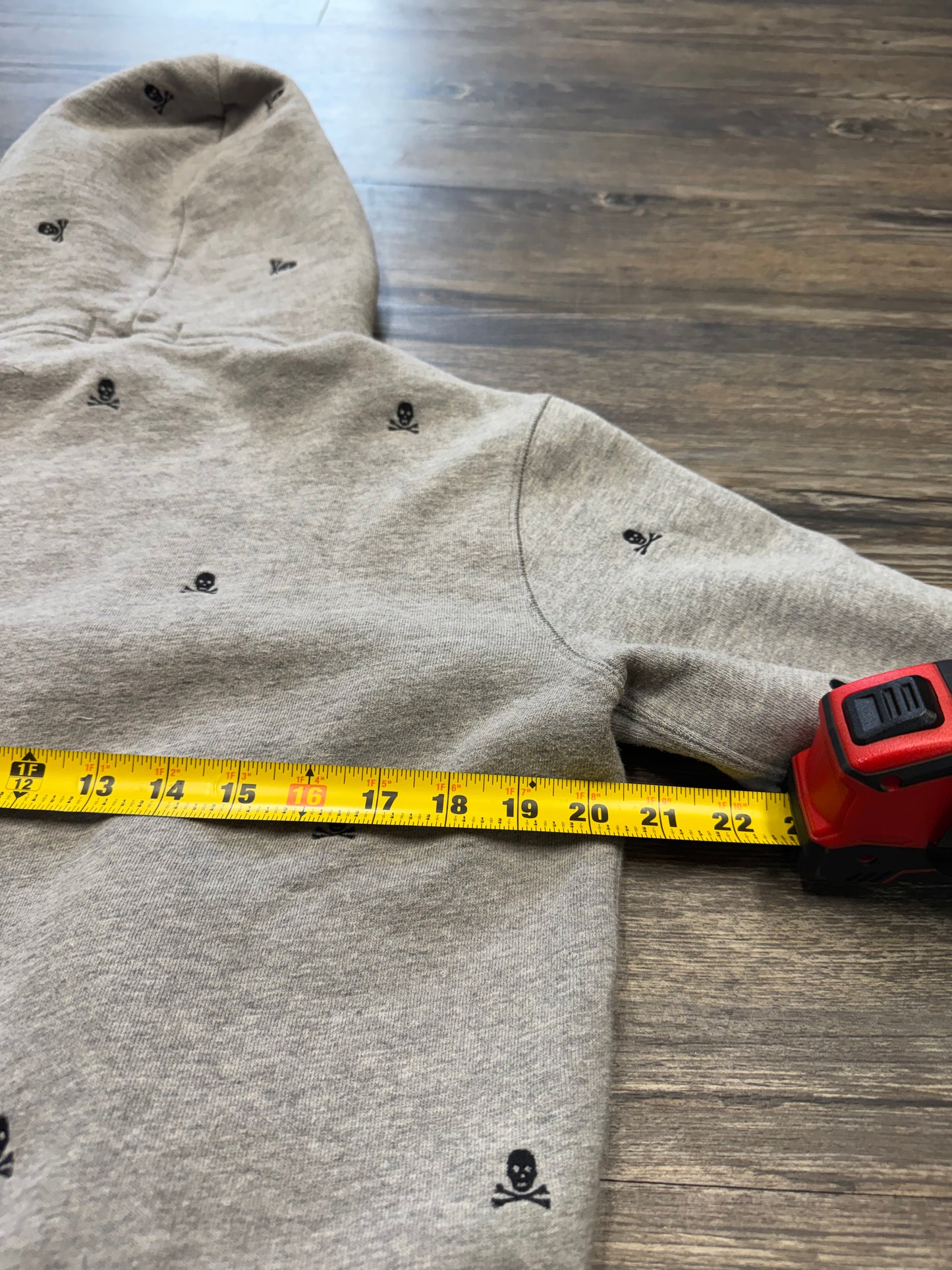 POLO RALPH LAUREN GRAY SKULL HOODIE (S)
