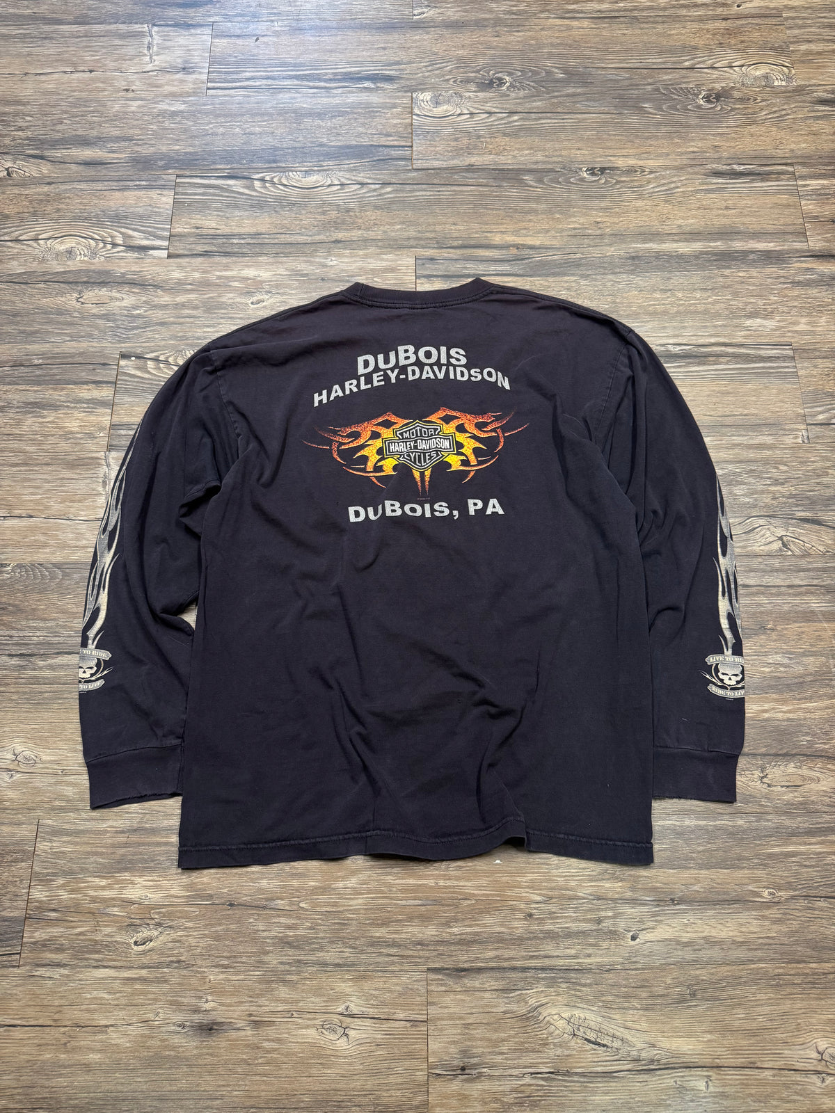 HARLEY DAVIDSON VINTAGE FADED FLAME SKULL LONGSLEEVE SHIRT (XL)