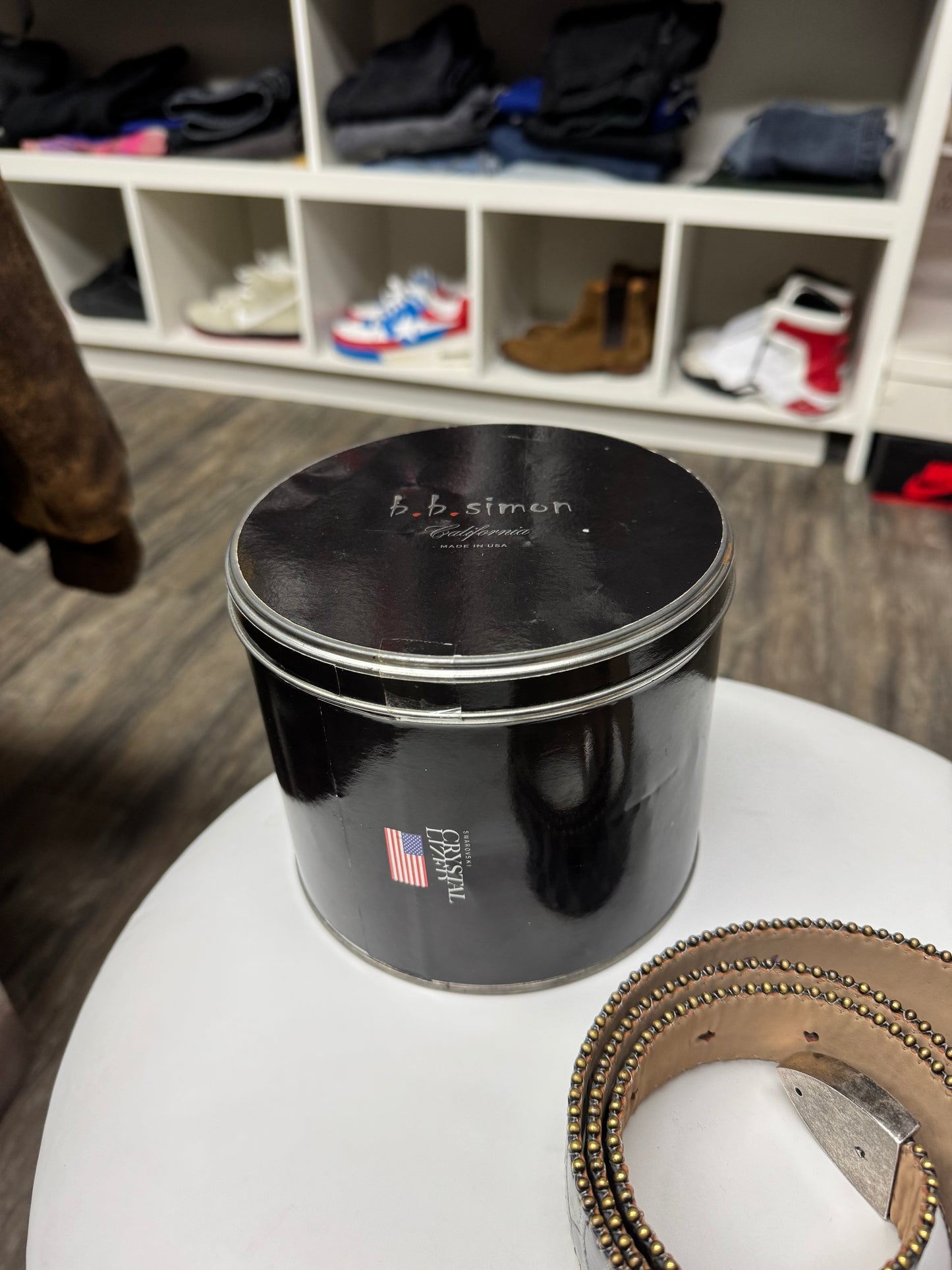 BB SIMON PYTHON LEATHER BLACK STUDS (30-36)