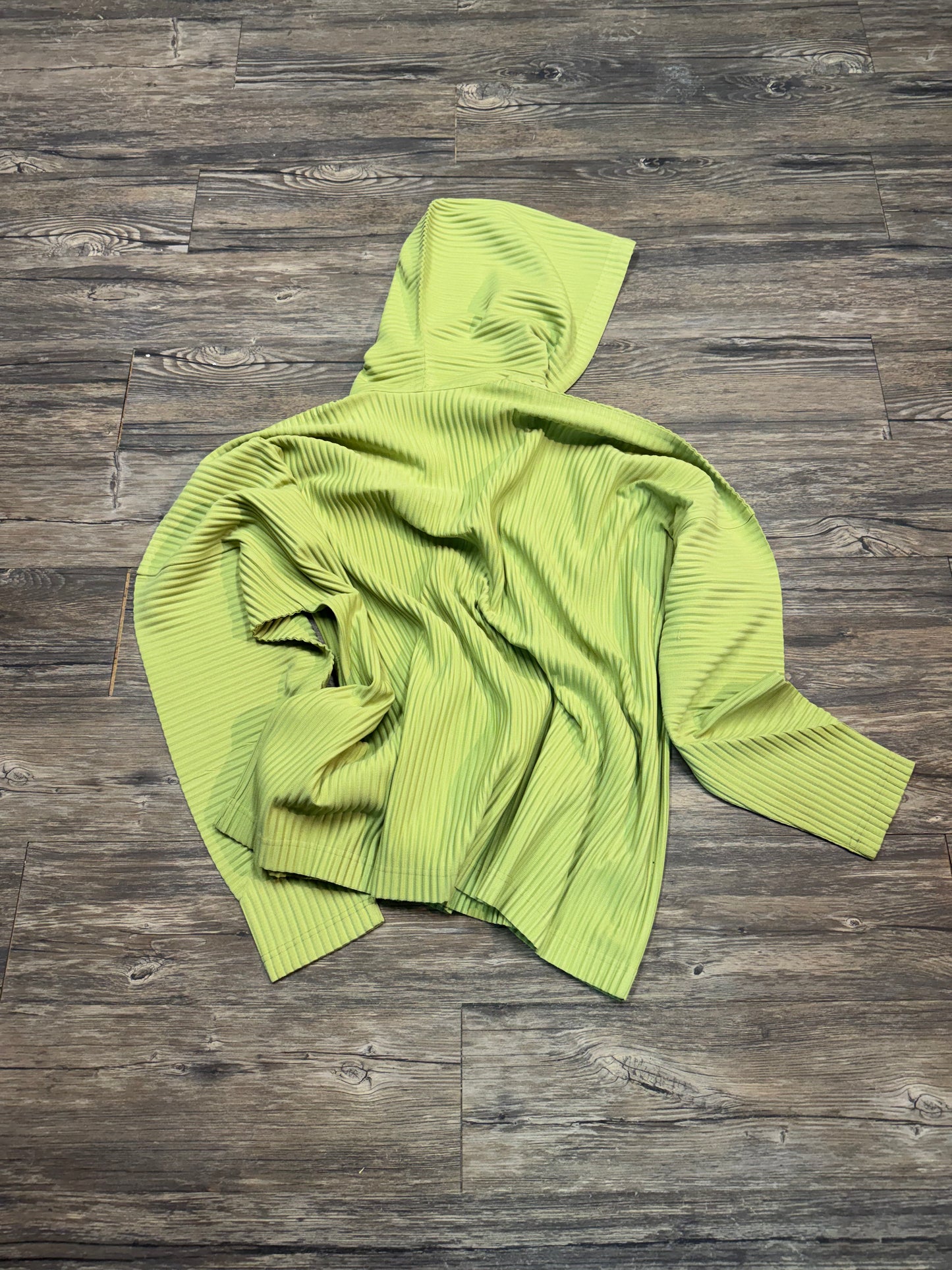 ISSEY MIYAKE HOMME PLISSE LIME GREEN HOODIE (M)