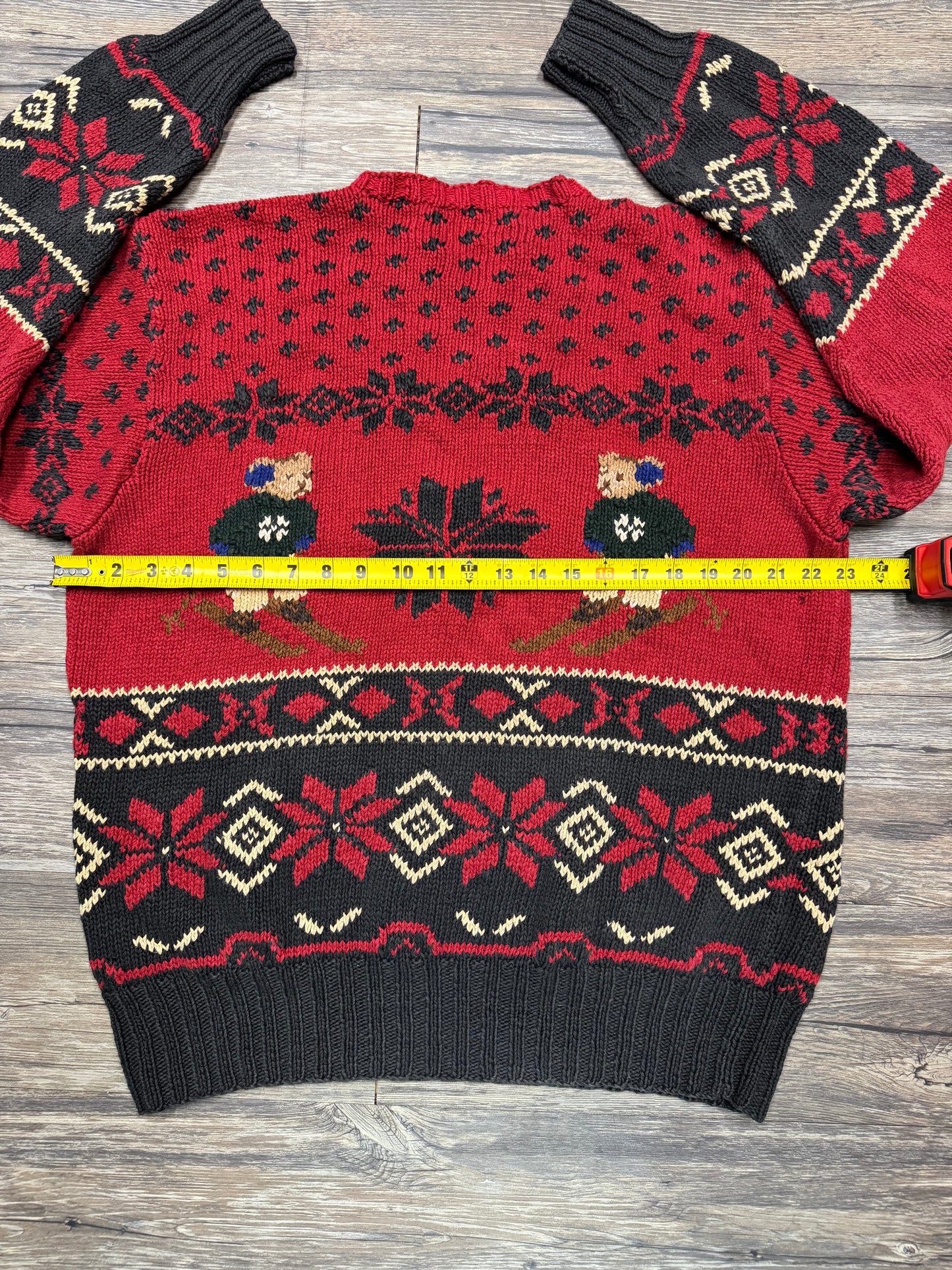 VINTAGE POLO RALPH LAUREN TWIN SKI BEARS SWEATER (XL)
