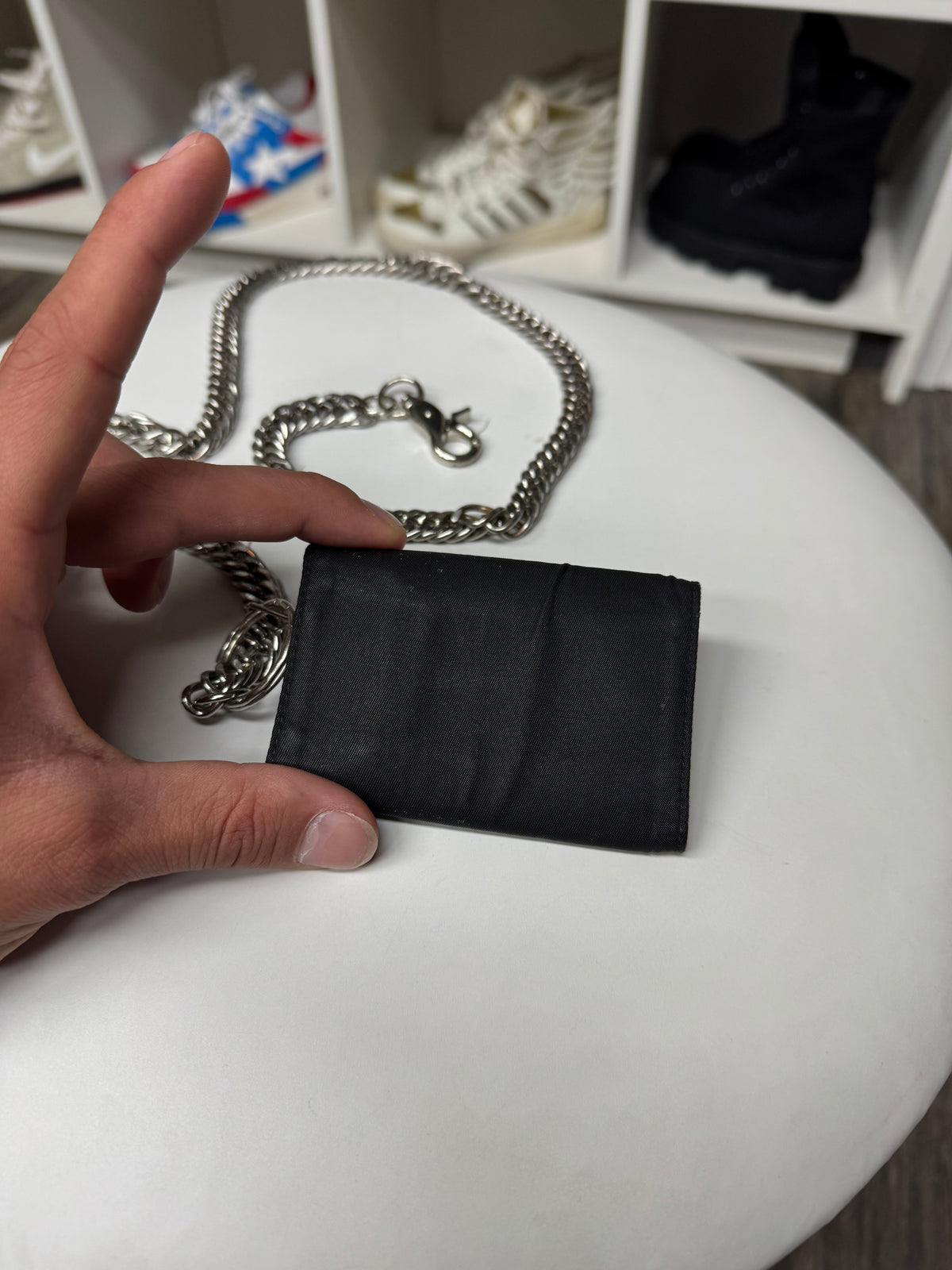 PRADA NYLON WALLET + CHAIN (OS)