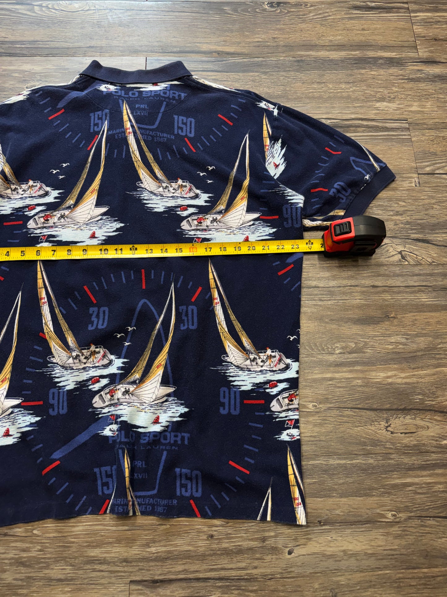 POLO SPORT RALPH LAUREN SAILING PRINT SHIRT (L)