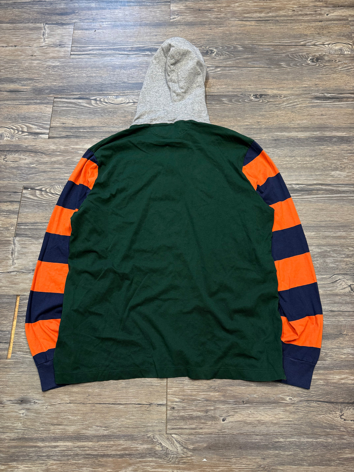 POLO RALPH LAUREN BLEECKER CUP LIGHTWEIGHT RUGBY STRIPED HOODIE (L)