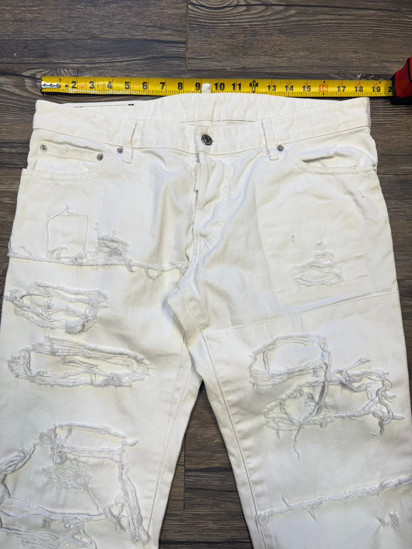 Dsquared2 Ripped White Skinny's (36/32)