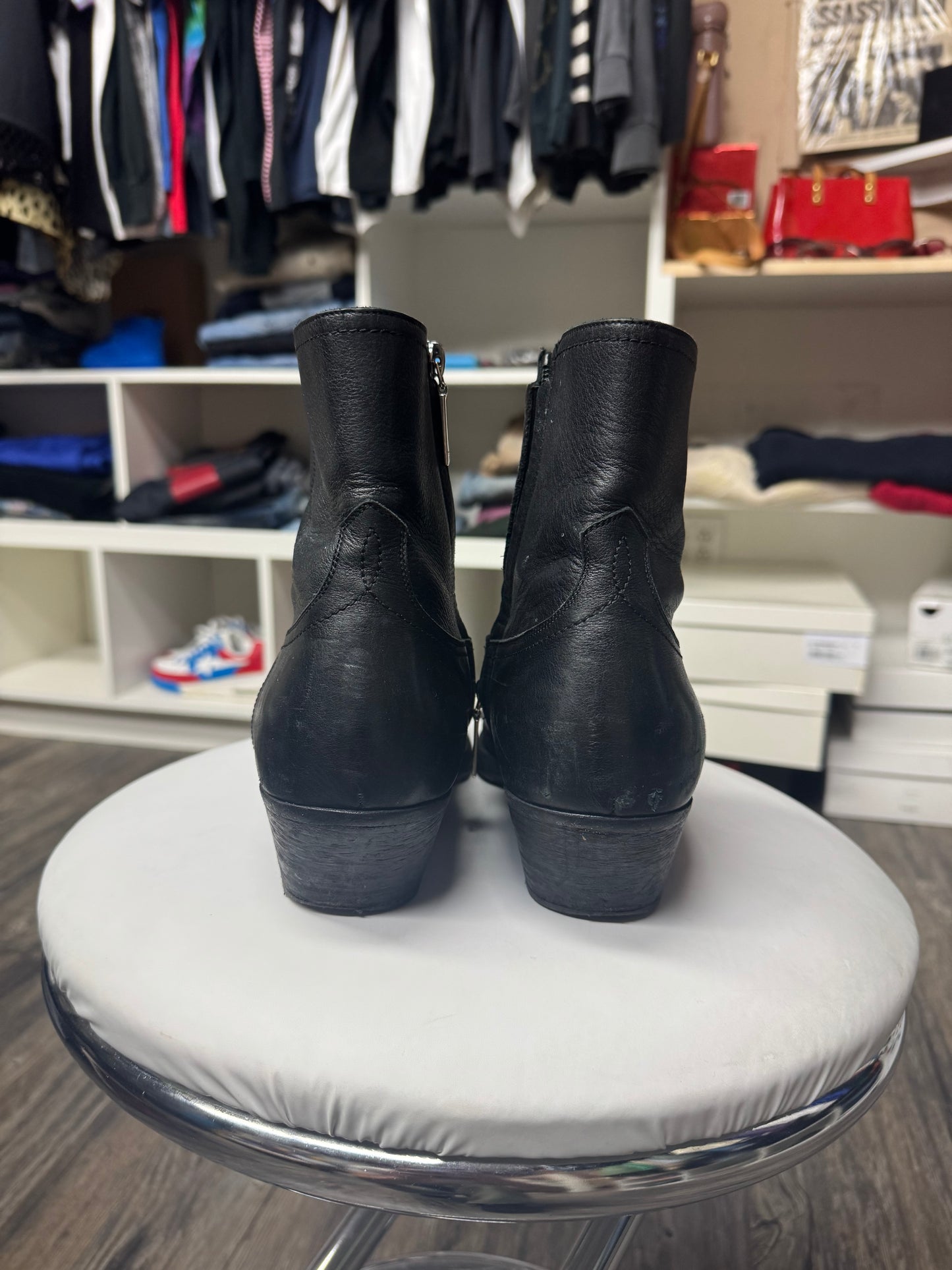 SAINT LAURENT ANKLE ZIP WYATT BOOTS (10)