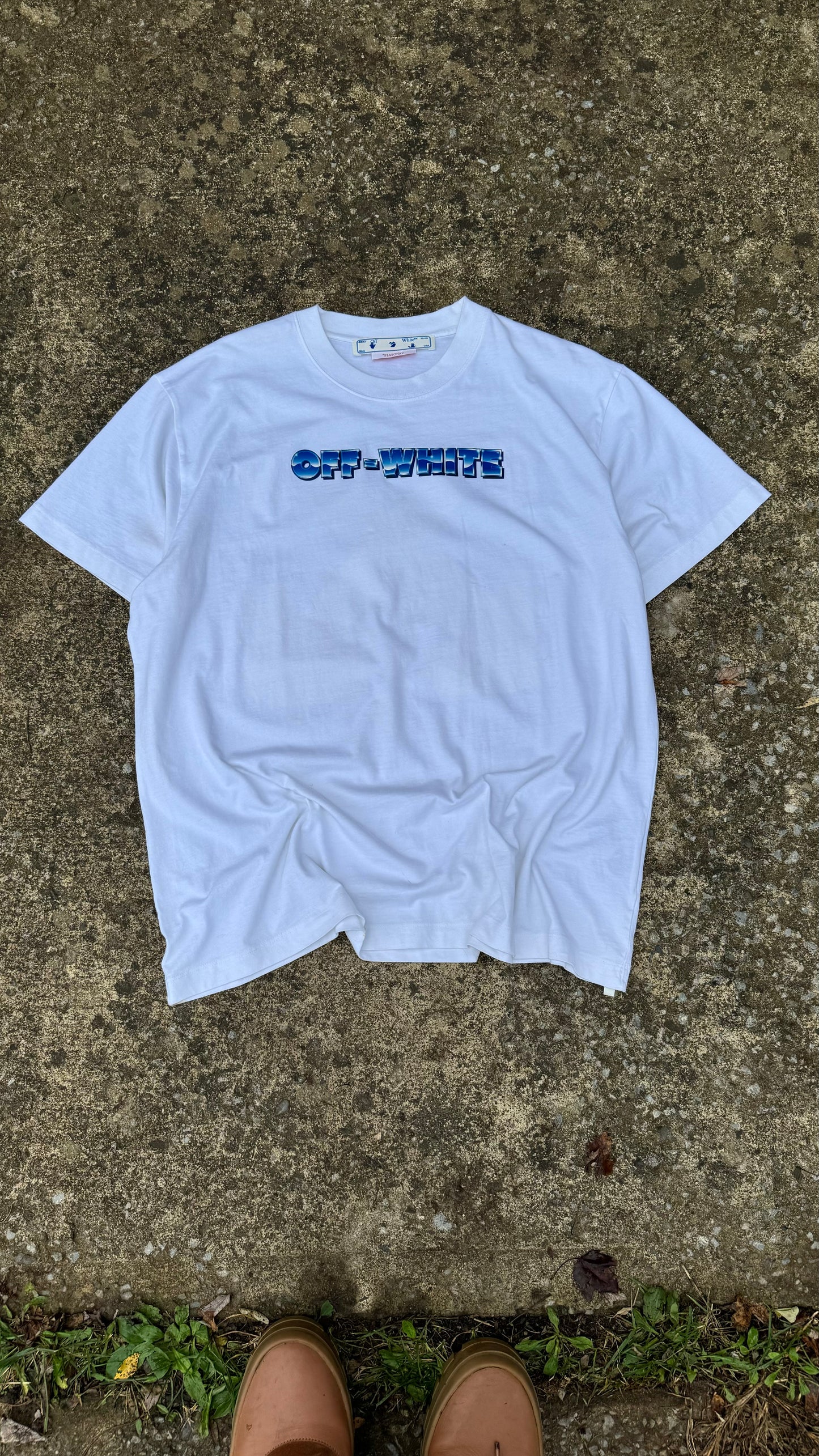 OFF ICY LOGO WHITE TEE (M)