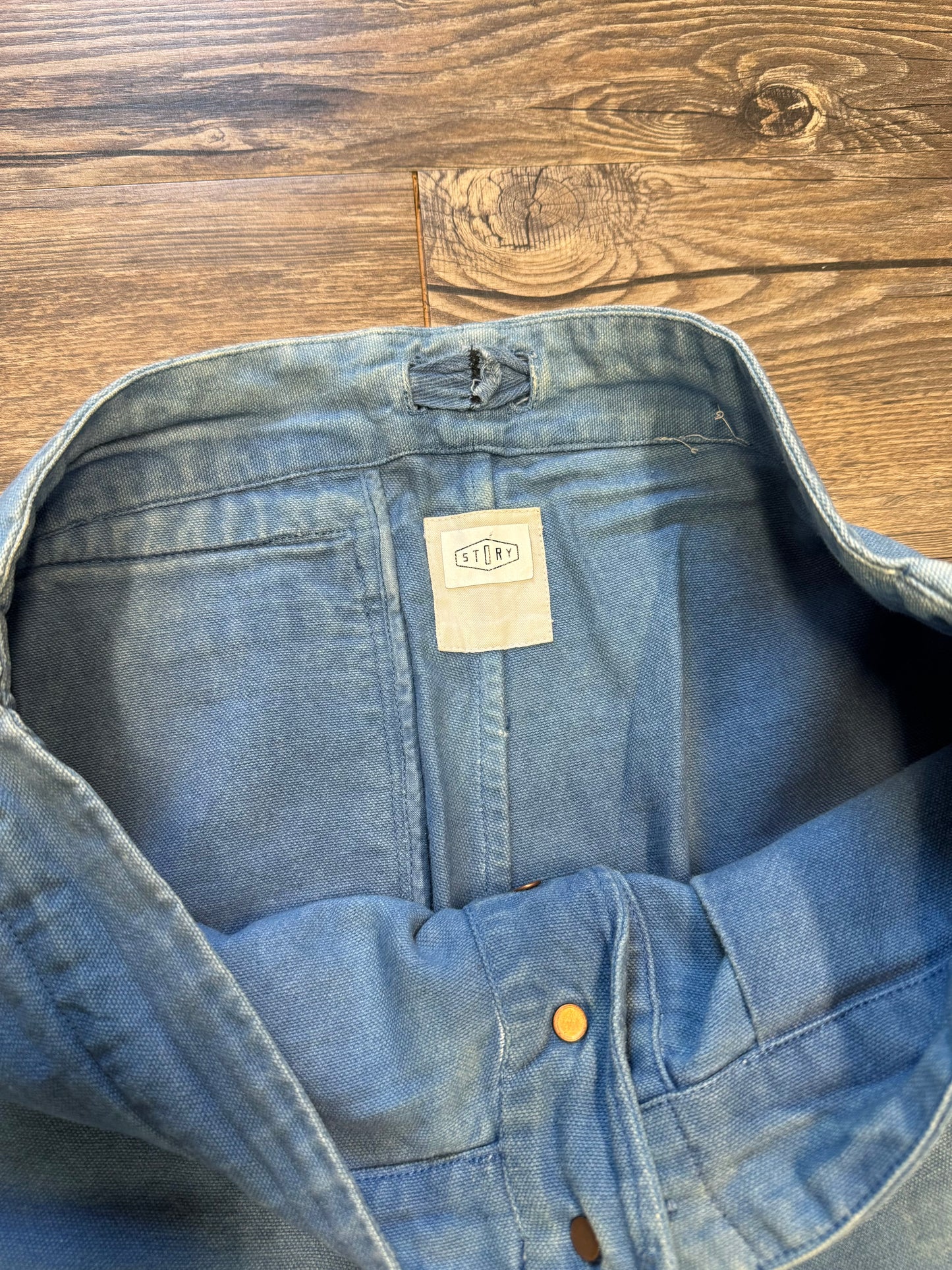 STORY BLUE BAGGY PRINTED JEANS (32)