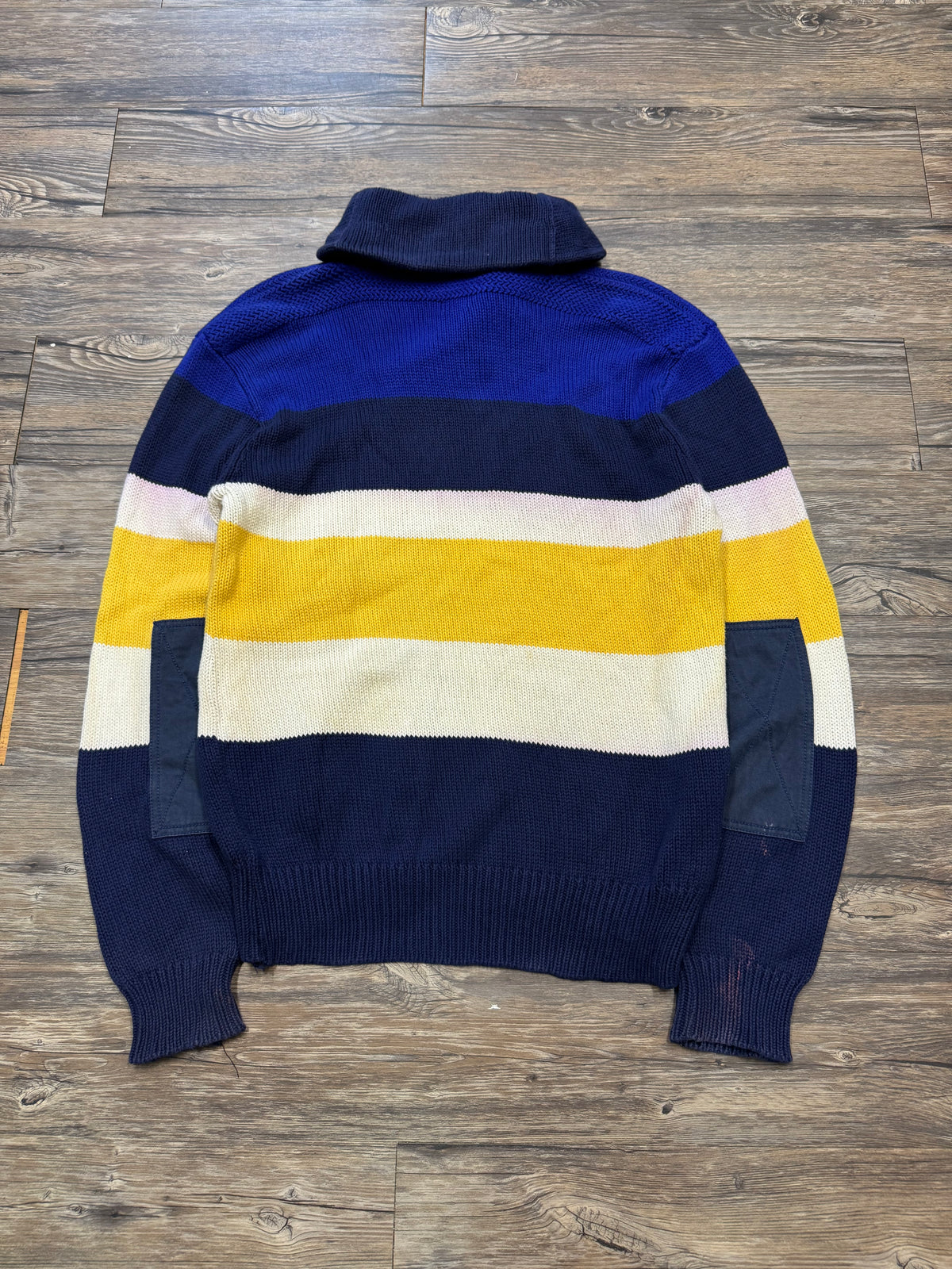 POLO RALPH LAUREN STRIPPED COTTON KNIT TOGGLE KNECK SWEATER (L)