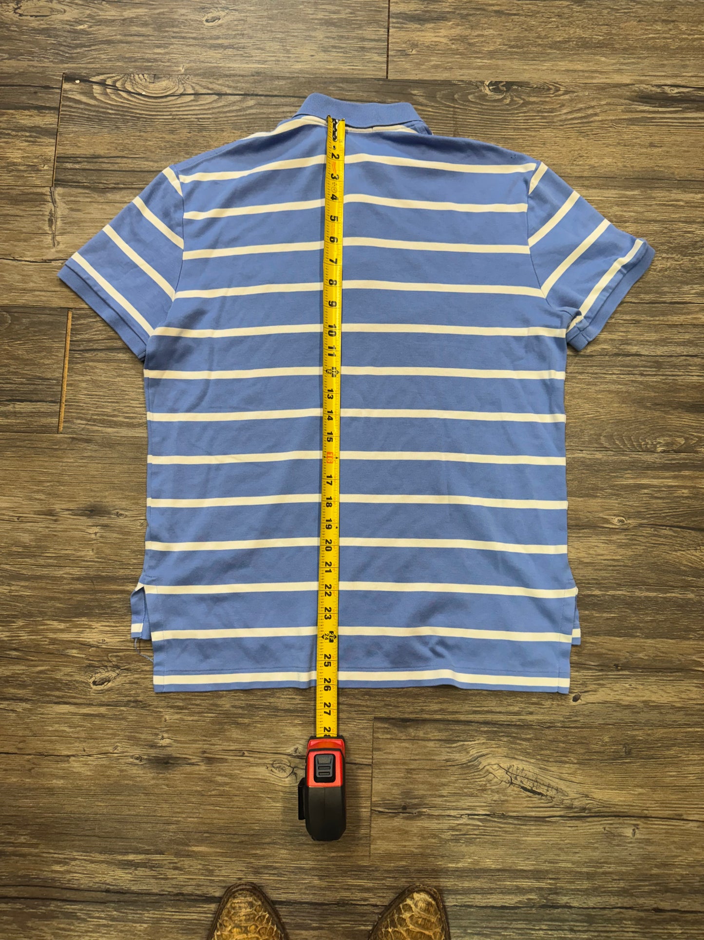 RALPH LAUREN STRIPED BABY BLUE POLO (M)