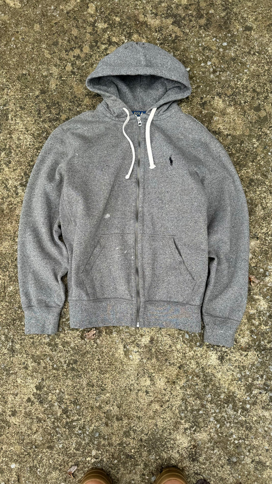RALPH LAUREN HEATHER GREY PAINT SPLAT ZIP UP (M)