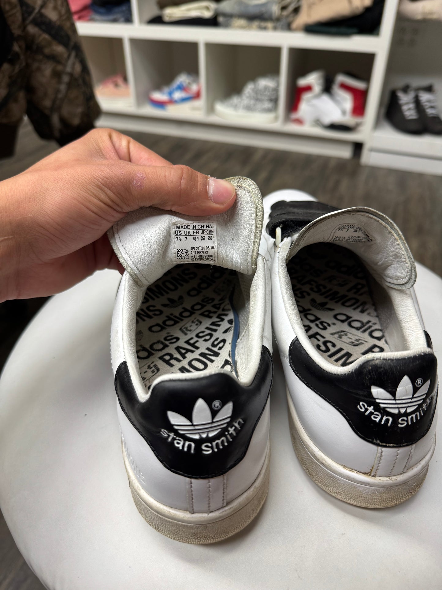 RAF SIMONS X STAN SMITHS VELCROW LEATHER LOW TOPS (7.5)