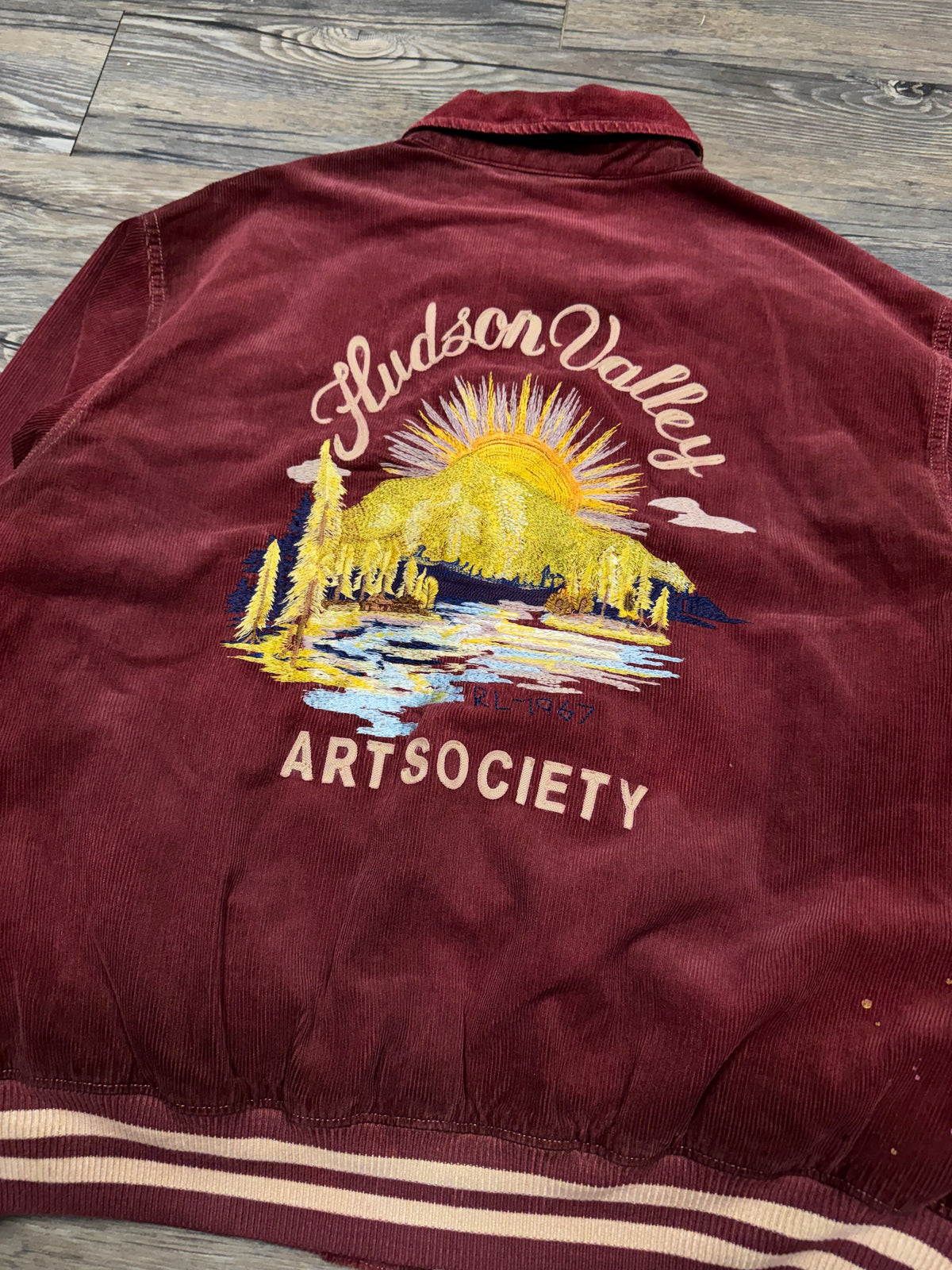 POLO RALPH LAUREN HUDSON VALLEY ART SOCIETY CORDUROY BOMBER JACKET (XL)
