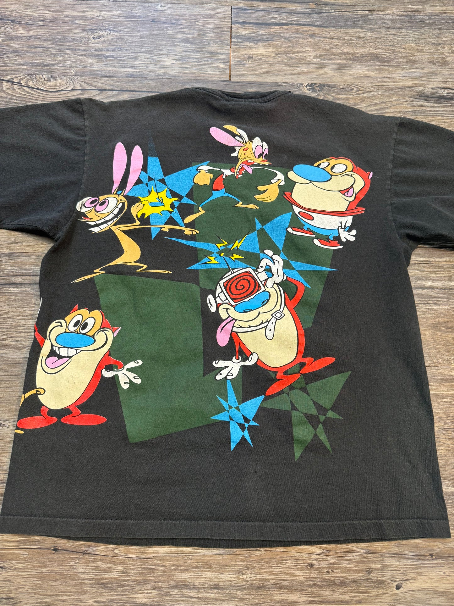 VINTAGE REN & STIMPY SINGLE STITCH TEE (L)