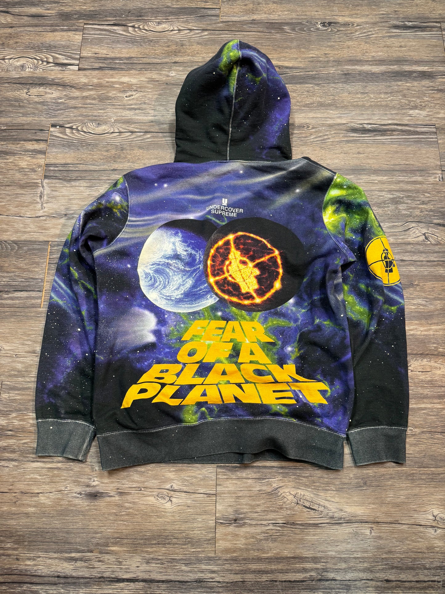 SUPREME X UNDERCOVER PUBLIC ENEMY ALL OVER GRAPHIC HOODIE (MEDIUM)