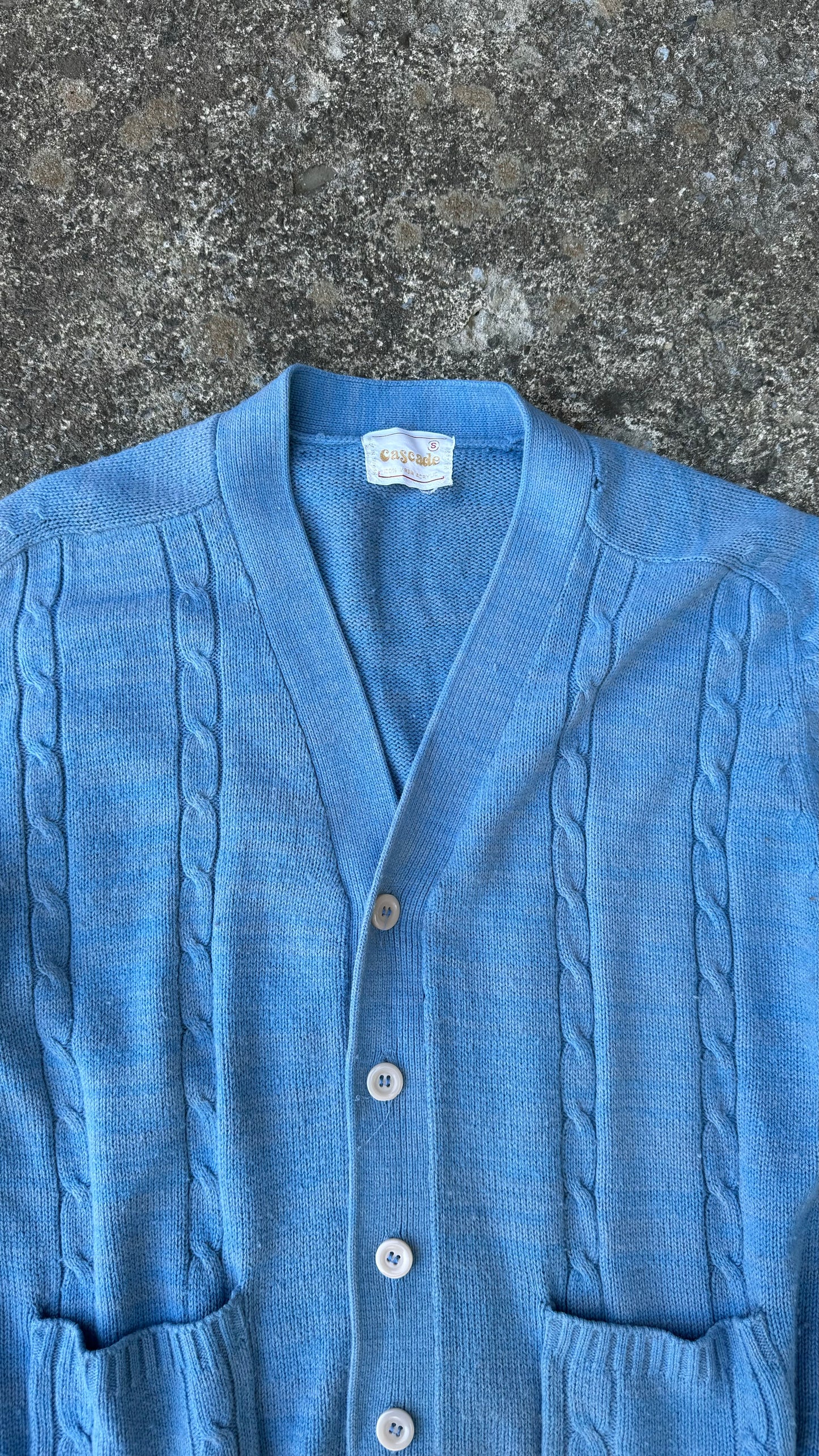 BABY BLUE CARDIGAN 80s (M)