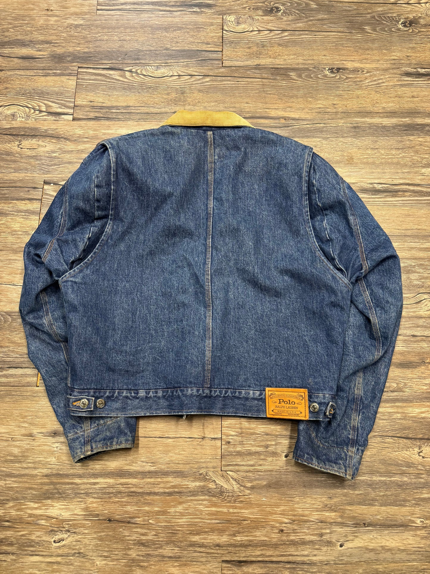 VINTAGE POLO RALPH LAUREN LINED DENIM TRUCKER JACKET (L)