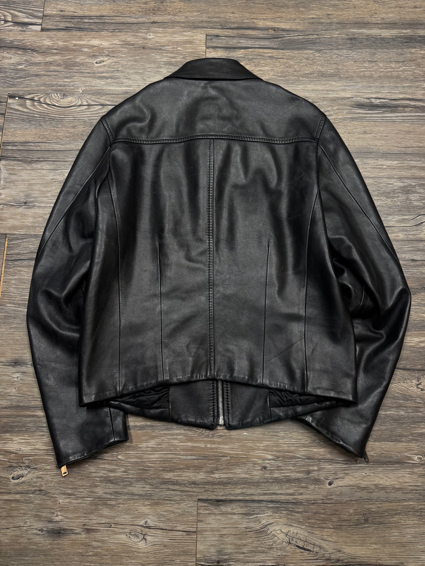 MAISON MARGIELA CALFSKIN LEATHER ZIPUP JACKET (M)