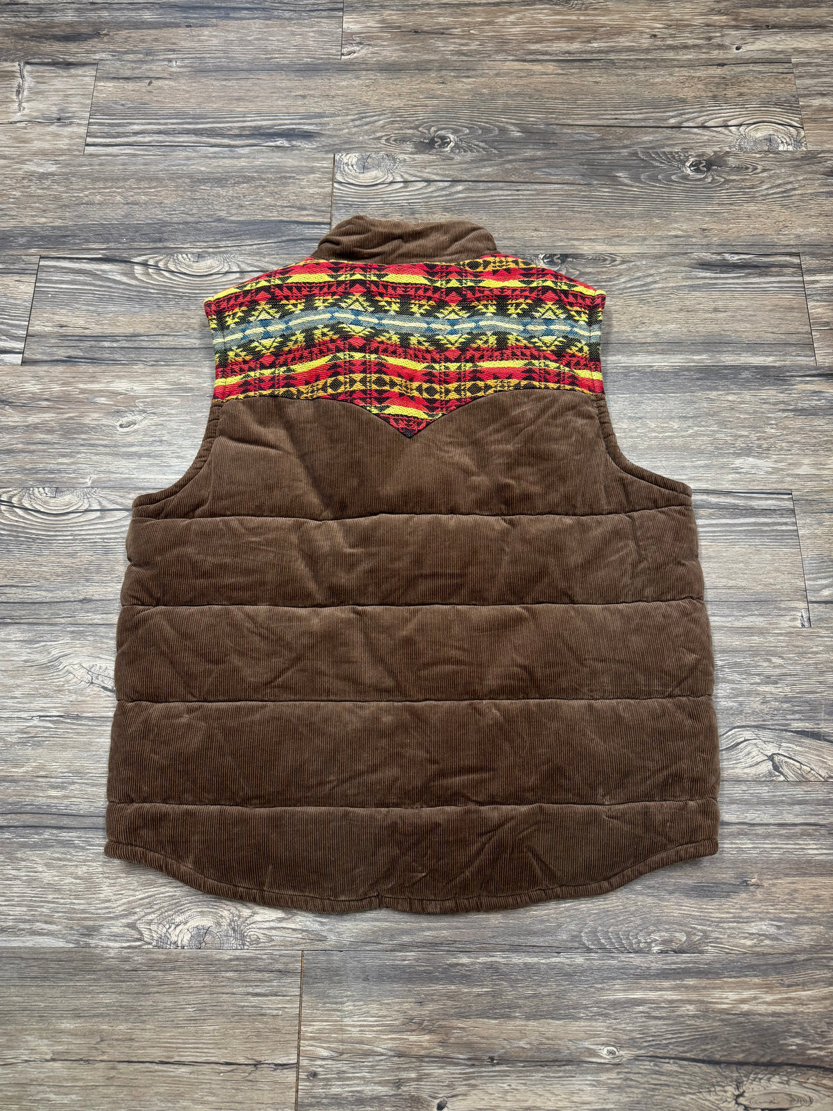 TRUE RELIGION CORDUROY AZTEC PUFFER VEST (XL)