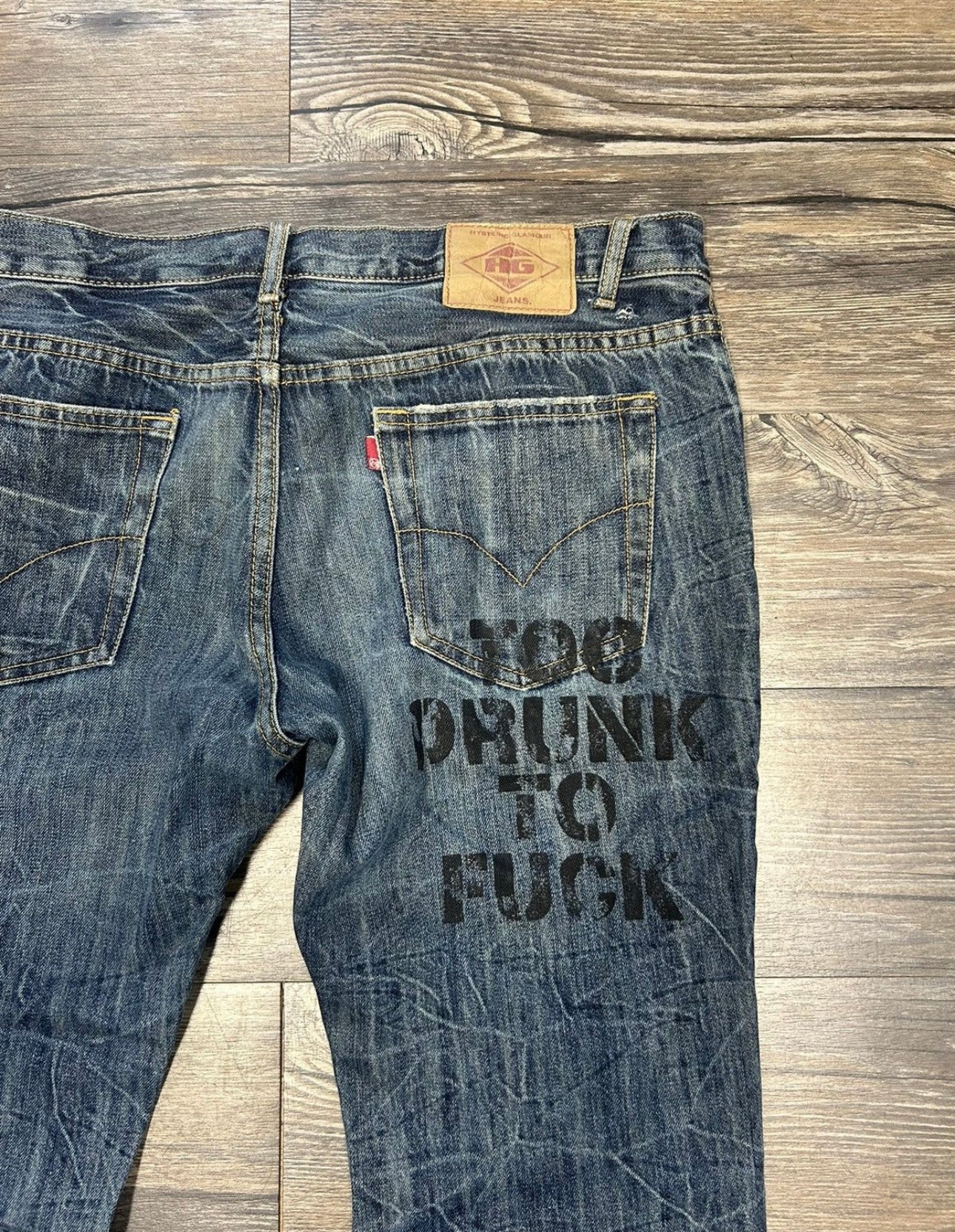 HYSTERIC GLAMOUR “TOO DRUNK TO F*** FADED DENIM (34)