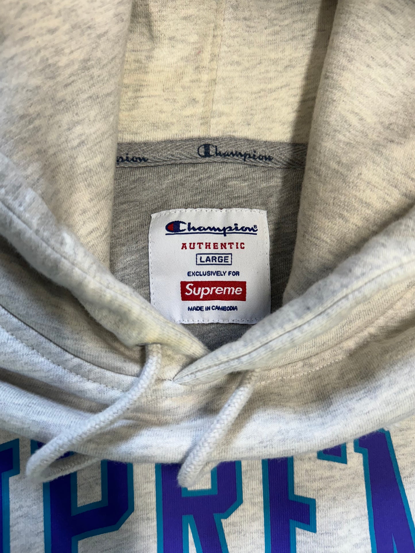 SUPREME X CHAMPION HOODIE (L)