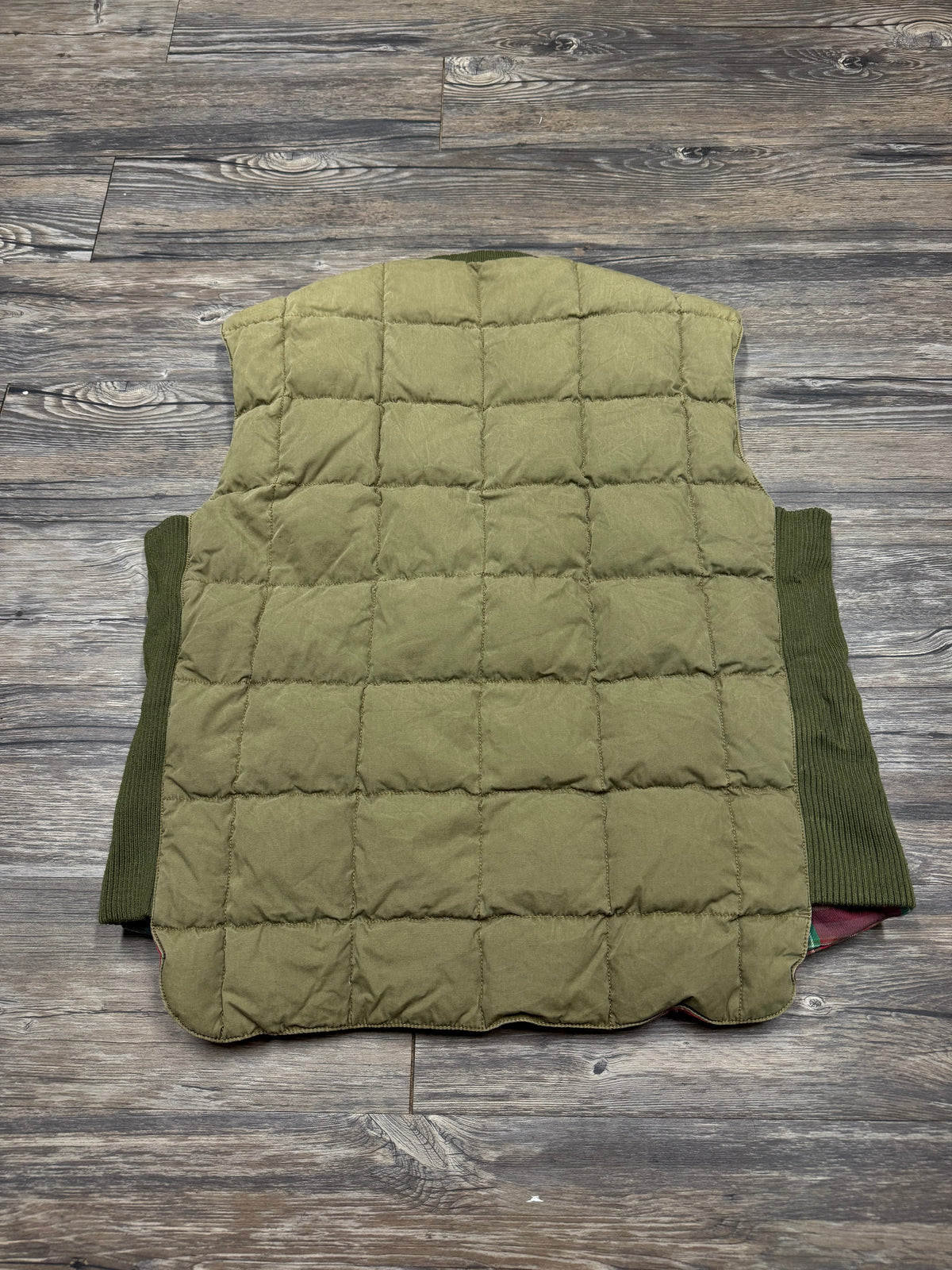 POLO RALPH LAUREN 90’s PLAID LINED PUFFER WORK VEST (L)