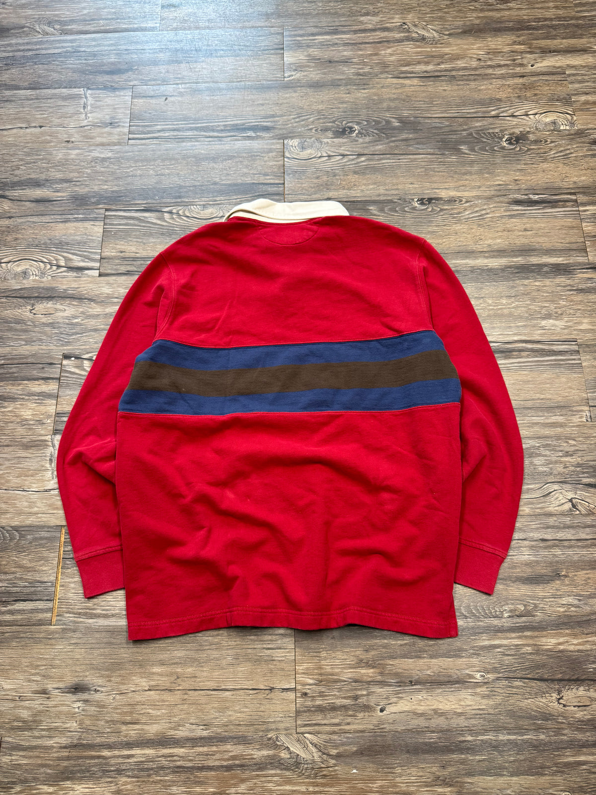 POLO RALPH LAUREN LONG-SLEEVE STRIPED RUGBY POLO (L)