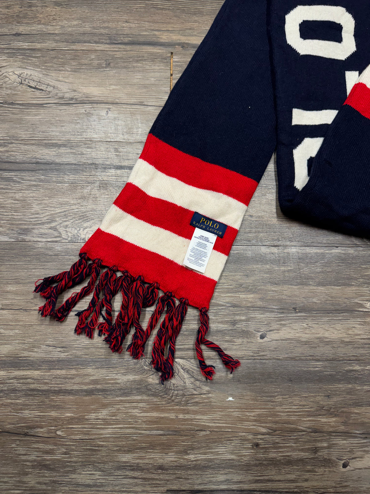 POLO RALPH LAUREN STRIPED OLYMPIC STAR STADIUM SCARF (OS)