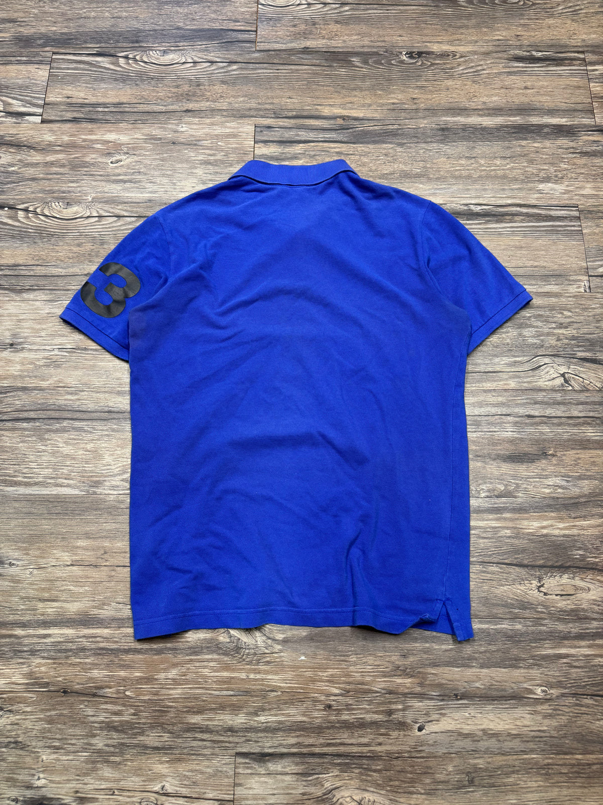 Y-3 LOGO ROYAL BLUE POLO SHIRT (M)