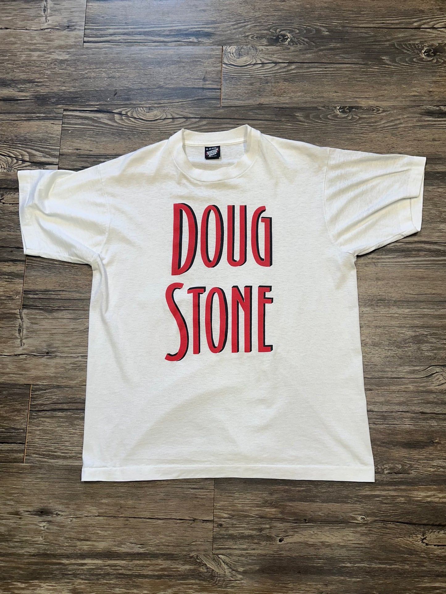 90’s DOUG STONE TEXT T-SHIRT (XL)