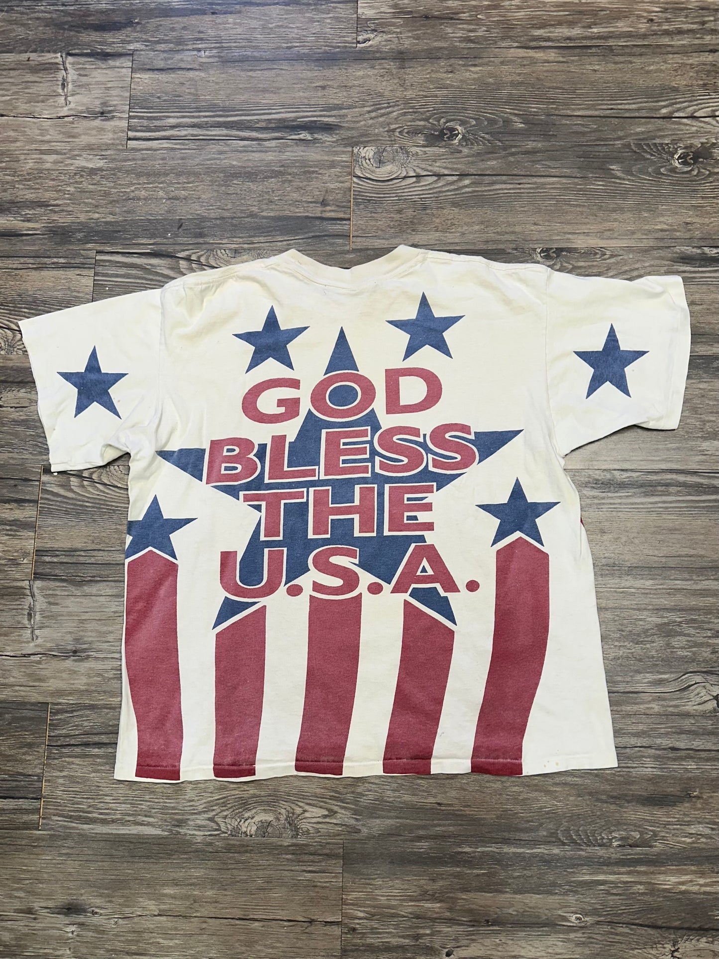 VINTAGE LEE GREENWOOD FLAG T-SHIRT (XL)