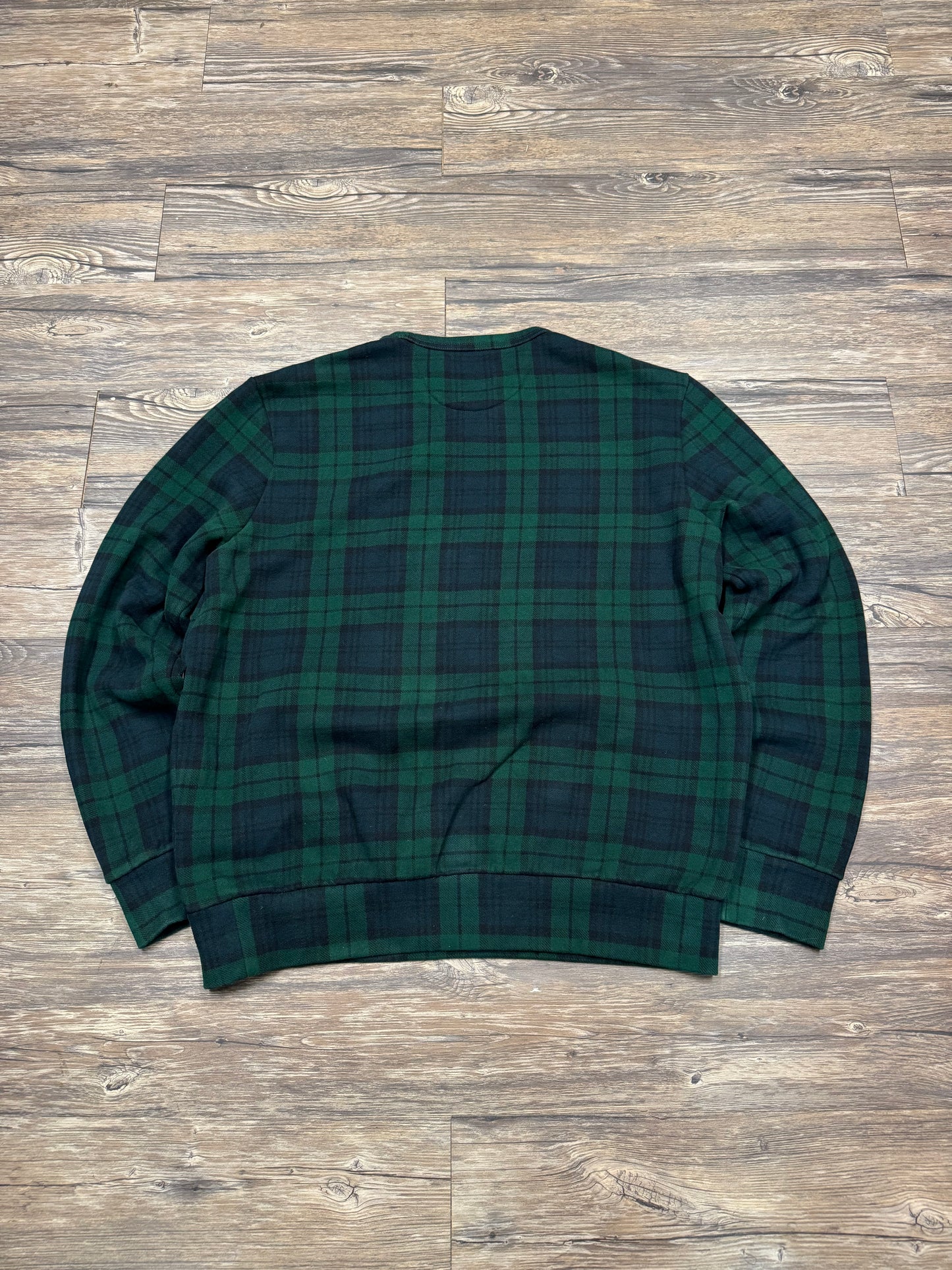 POLO RALPH LAUREN CREST TARTAN PRINT SWEATSHIRT (L)