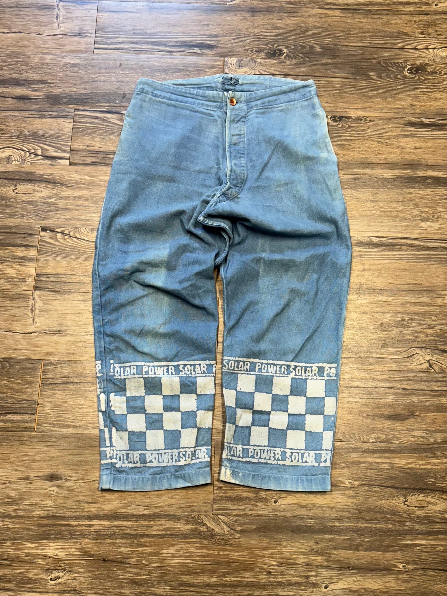 STORY BLUE BAGGY PRINTED JEANS (32)