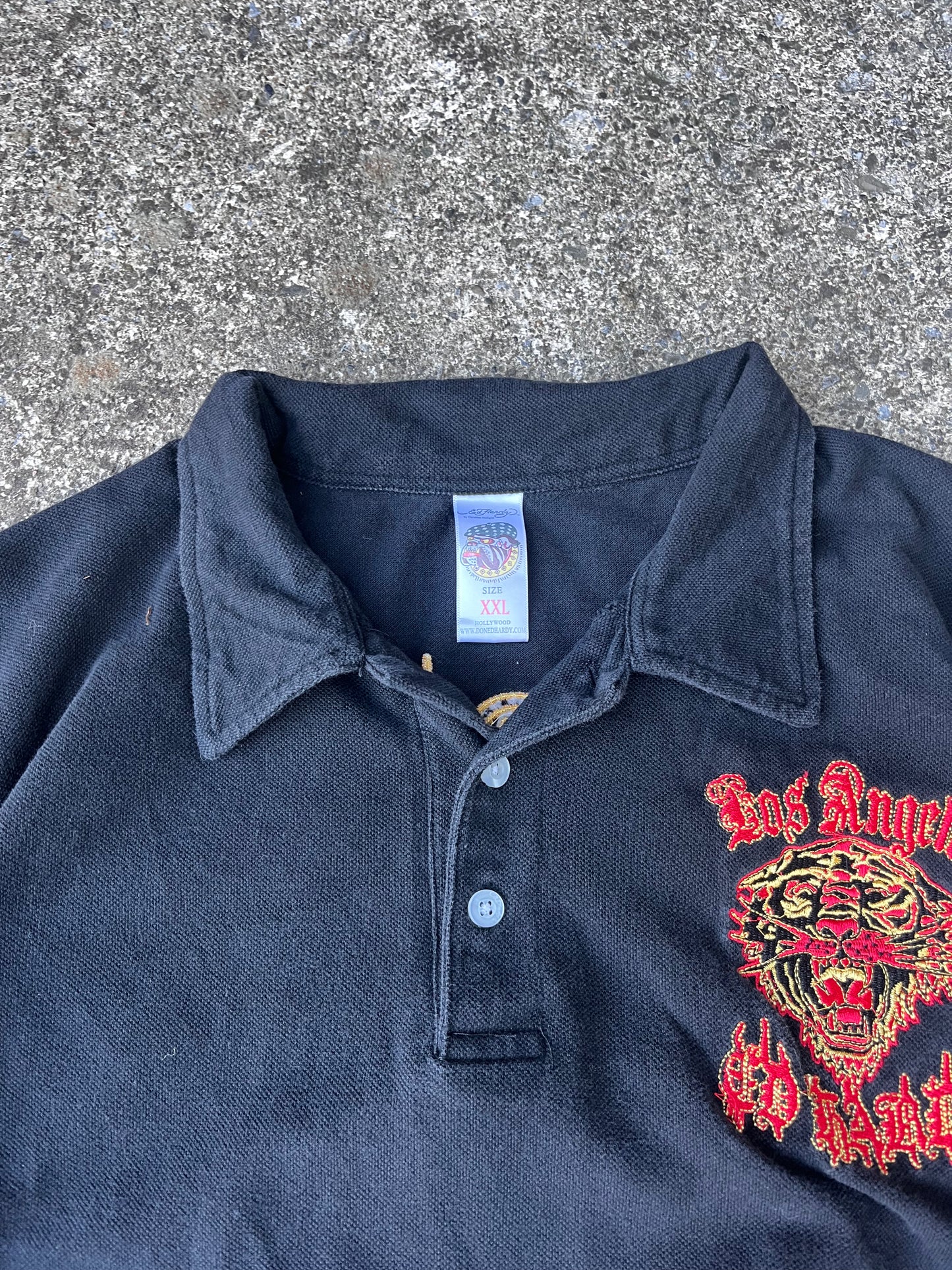 ED HARDY EMBROIDERED LOGO POLO (XXL)